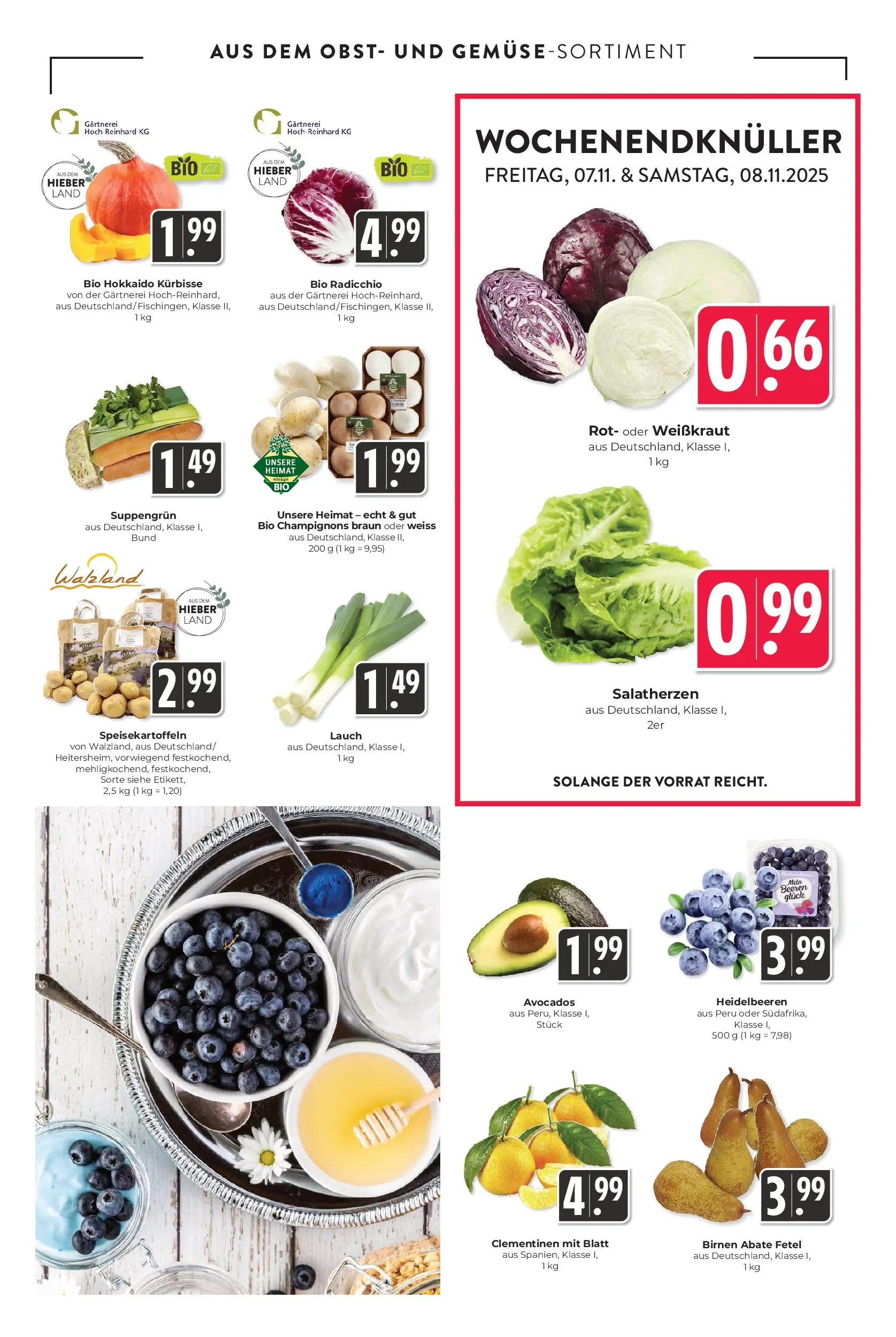Entdecke - Hieber's Frischecenter: Meine Woche (ab 02.11.2025) zum Blättern | Seite: 12 | Produkte: Heidelbeeren, Champignons, Obst