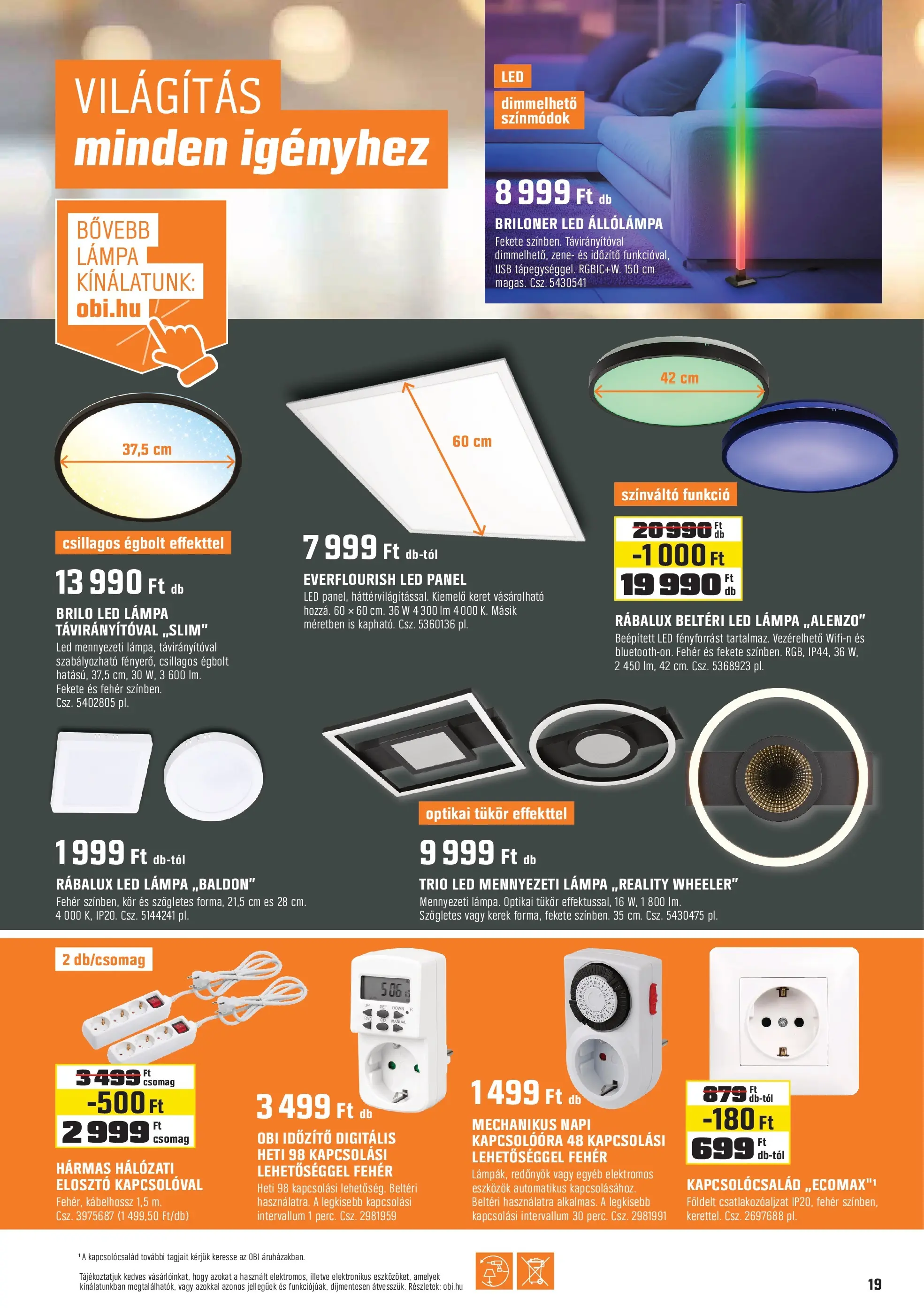 OBI - OBI újság érvényessége 2025.11.30-ig - 2025.11.04. -tól/töl > akció, lapozható szórólap 🛍️ | Oldal: 19 | Termékek: Állólámpa, USB, Led lámpa, Tükör