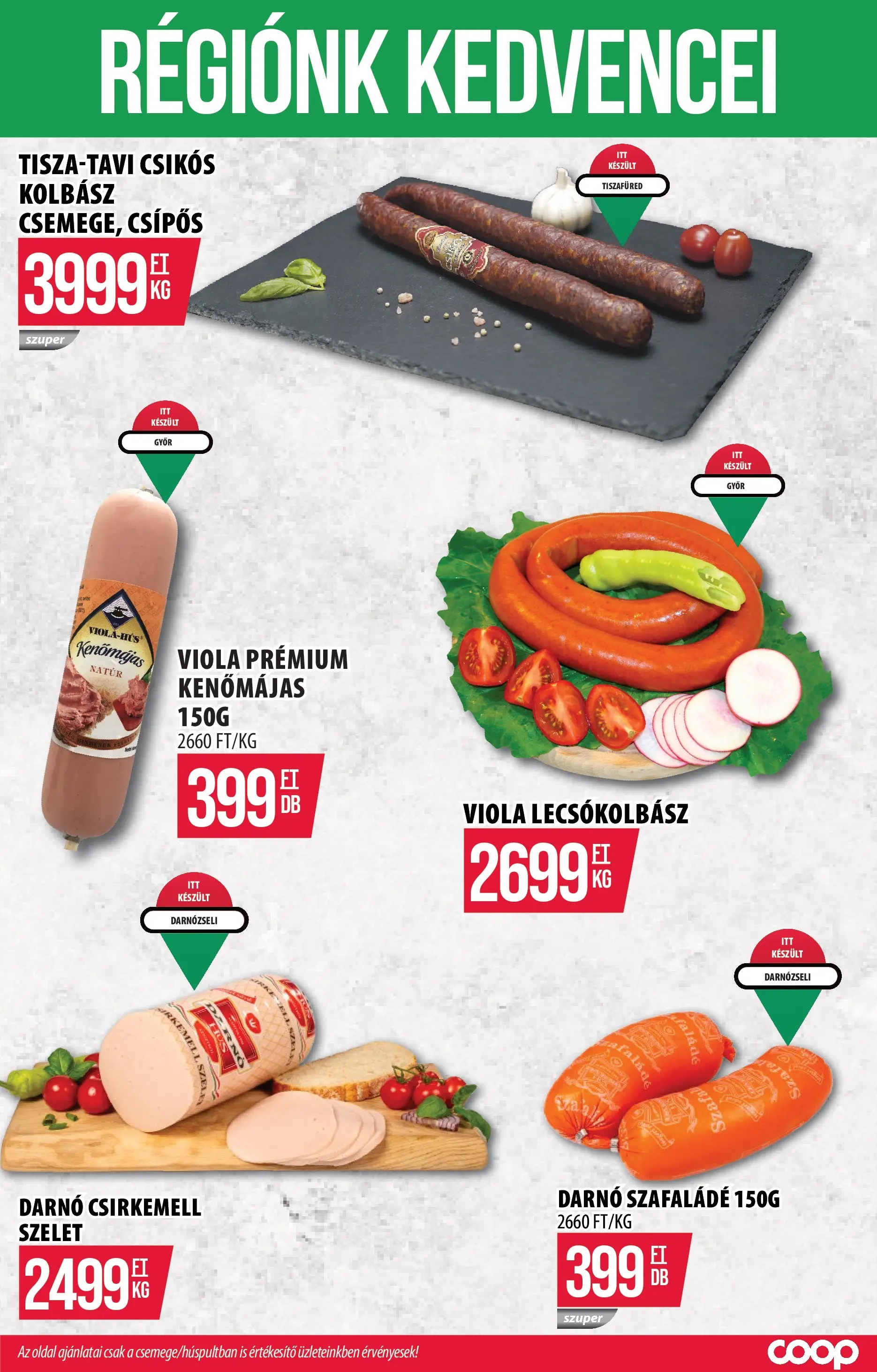 COOP Szolnok Akciós újság - 2025.11.06. -tól/töl > akció, lapozható szórólap 🛍️ | Oldal: 6 | Termékek: Kolbász, Kenőmájas, Lecsókolbász, Csirkemell