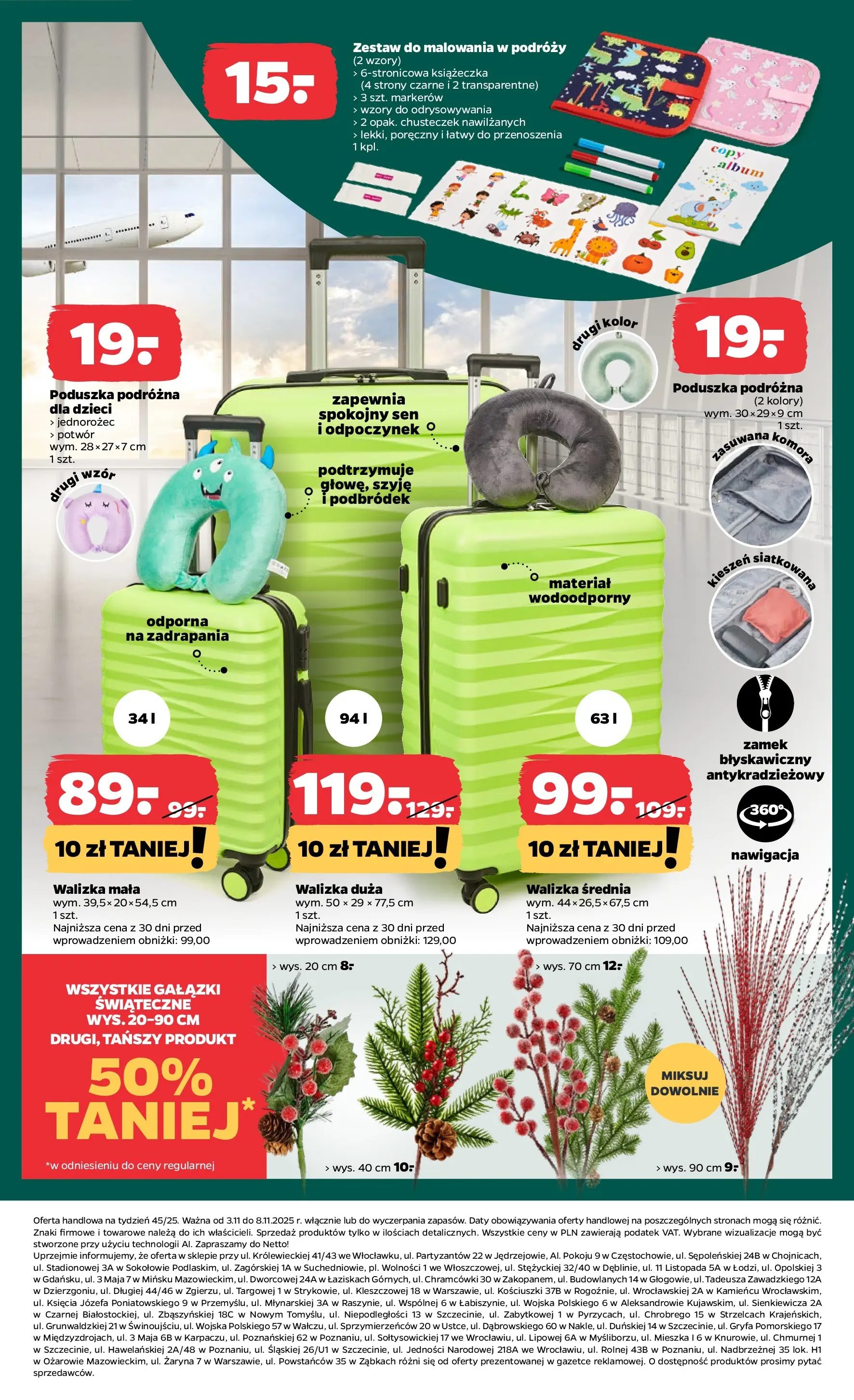 Netto gazetka - Spożywcza od 03.11.2025 - Aktualne promocje | Strona: 31 | Produkty: Walizka, Nawigacja, Jednorożec, Poduszka