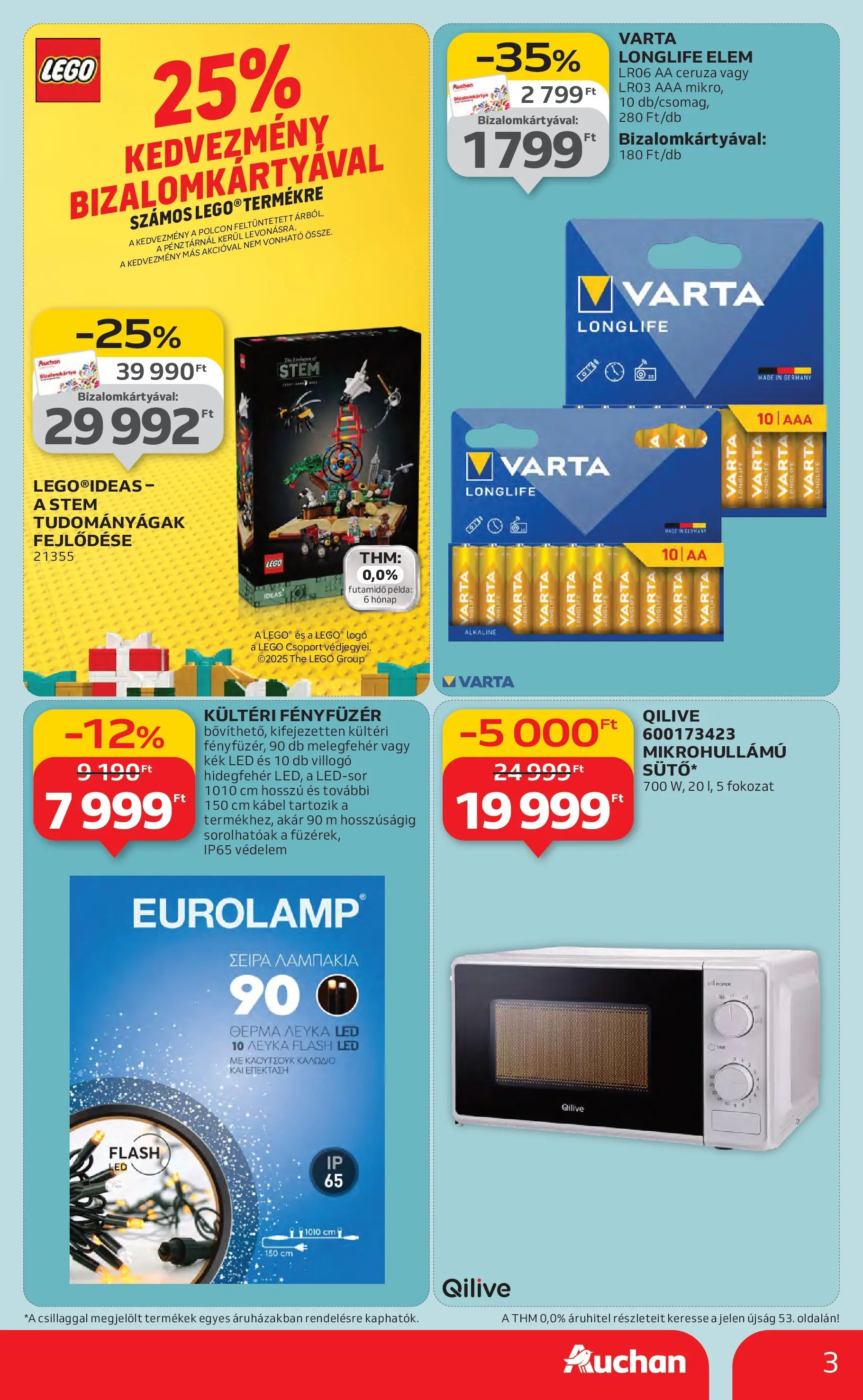 Akciós újság új Auchan - 2025.10.30. -tól/töl ⏳ | Oldal: 3 | Termékek: Fényfüzér, Kábel Auchan Akciós újság Szolnok - 2025.10.30. -tól/töl > akció, lapozható szórólap 🛍️ | Oldal: 3 | Termékek: Fényfüzér, Kábel