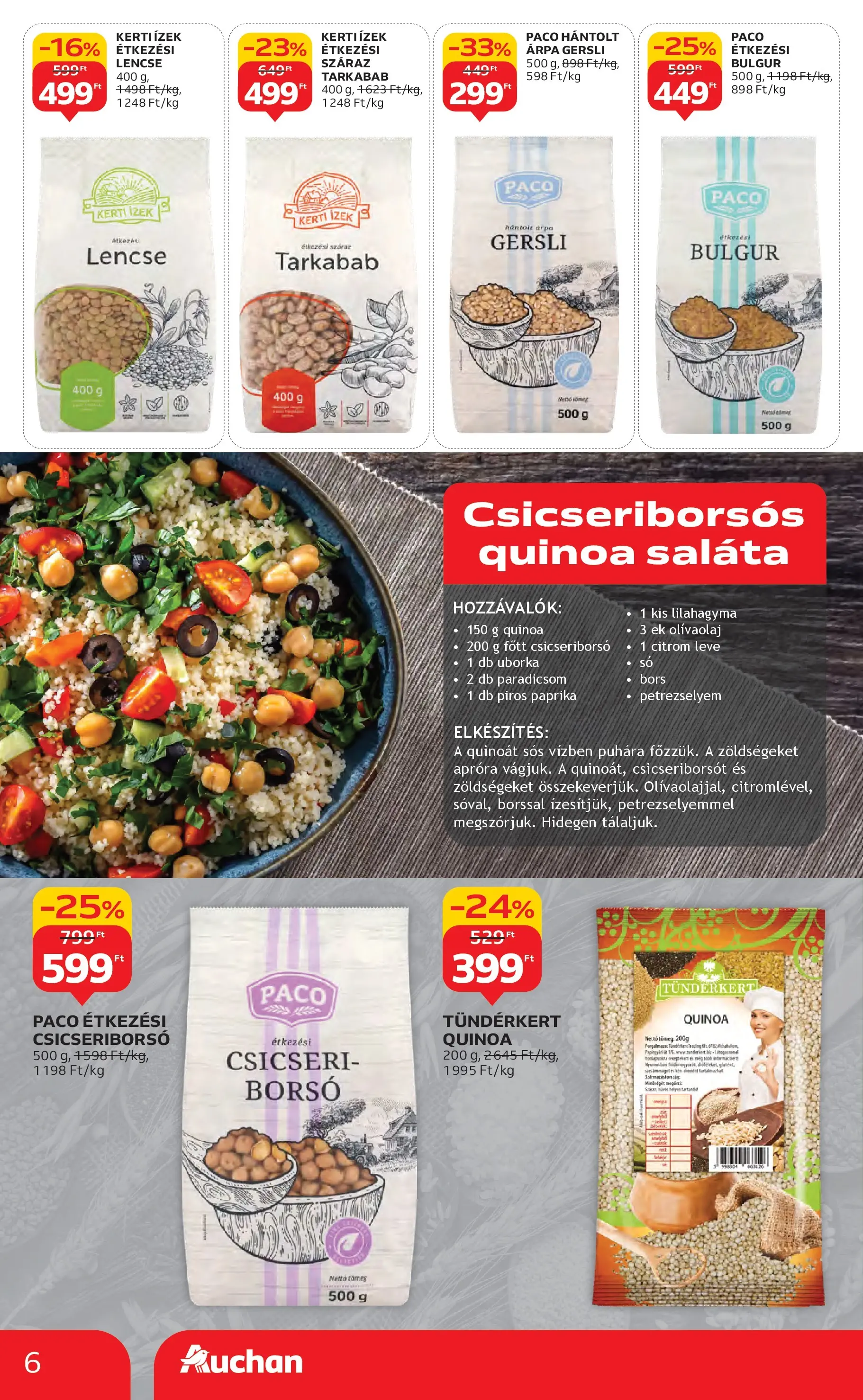 Akciós újság új Auchan - 2025.10.30. -tól/töl ⏳ | Oldal: 6 | Termékek: Csicseriborsó, Lencse, Saláta, Olívaolaj Auchan Akciós újság Szolnok - 2025.10.30. -tól/töl > akció, lapozható szórólap 🛍️ | Oldal: 6 | Termékek: Csicseriborsó, Lencse, Saláta, Olívaolaj