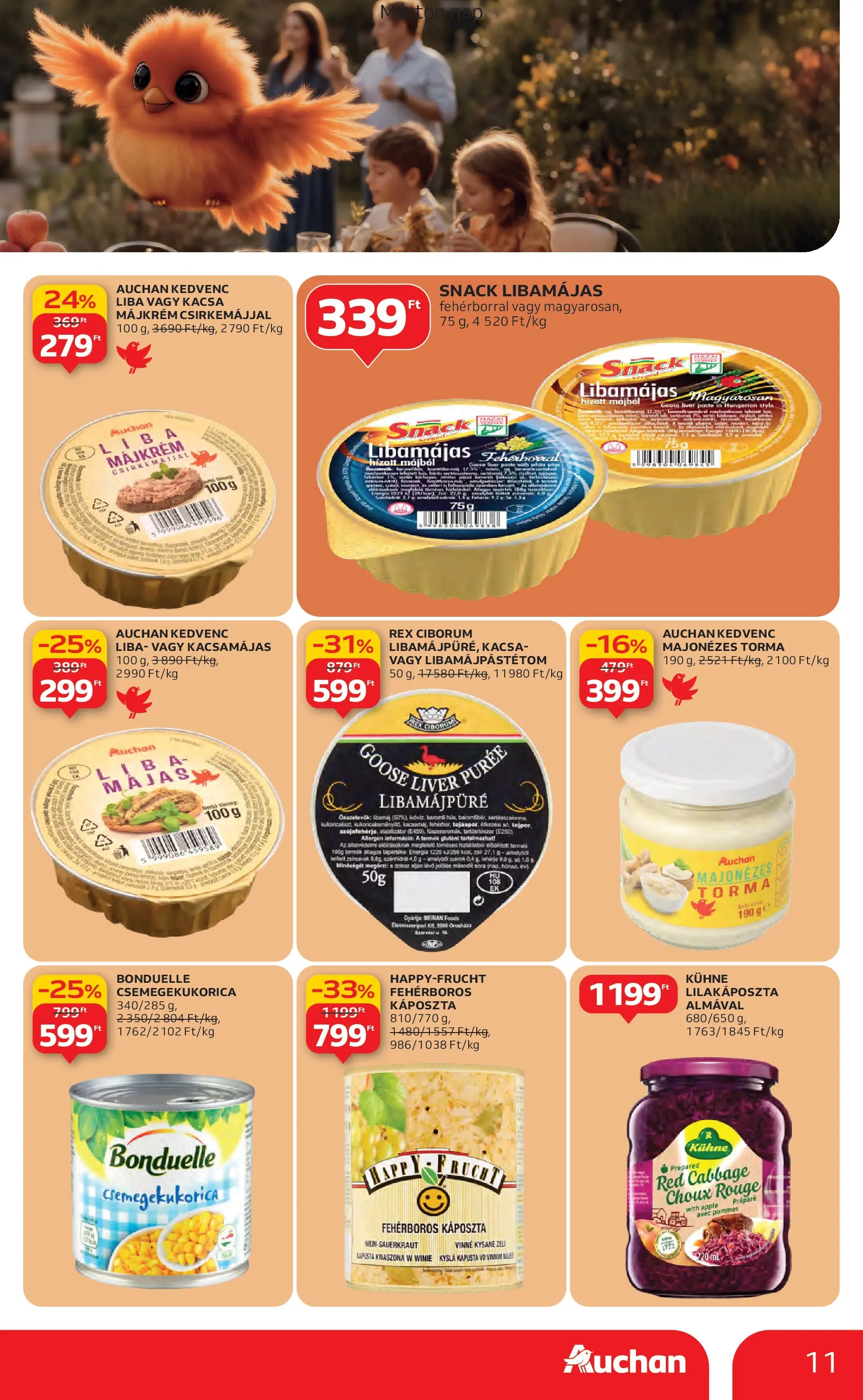 Akciós újság új Auchan - 2025.10.30. -tól/töl ⏳ | Oldal: 11 | Termékek: Káposzta, Liba, Doboz, Kacsa Auchan Akciós újság Szolnok - 2025.10.30. -tól/töl > akció, lapozható szórólap 🛍️ | Oldal: 11 | Termékek: Káposzta, Liba, Doboz, Kacsa