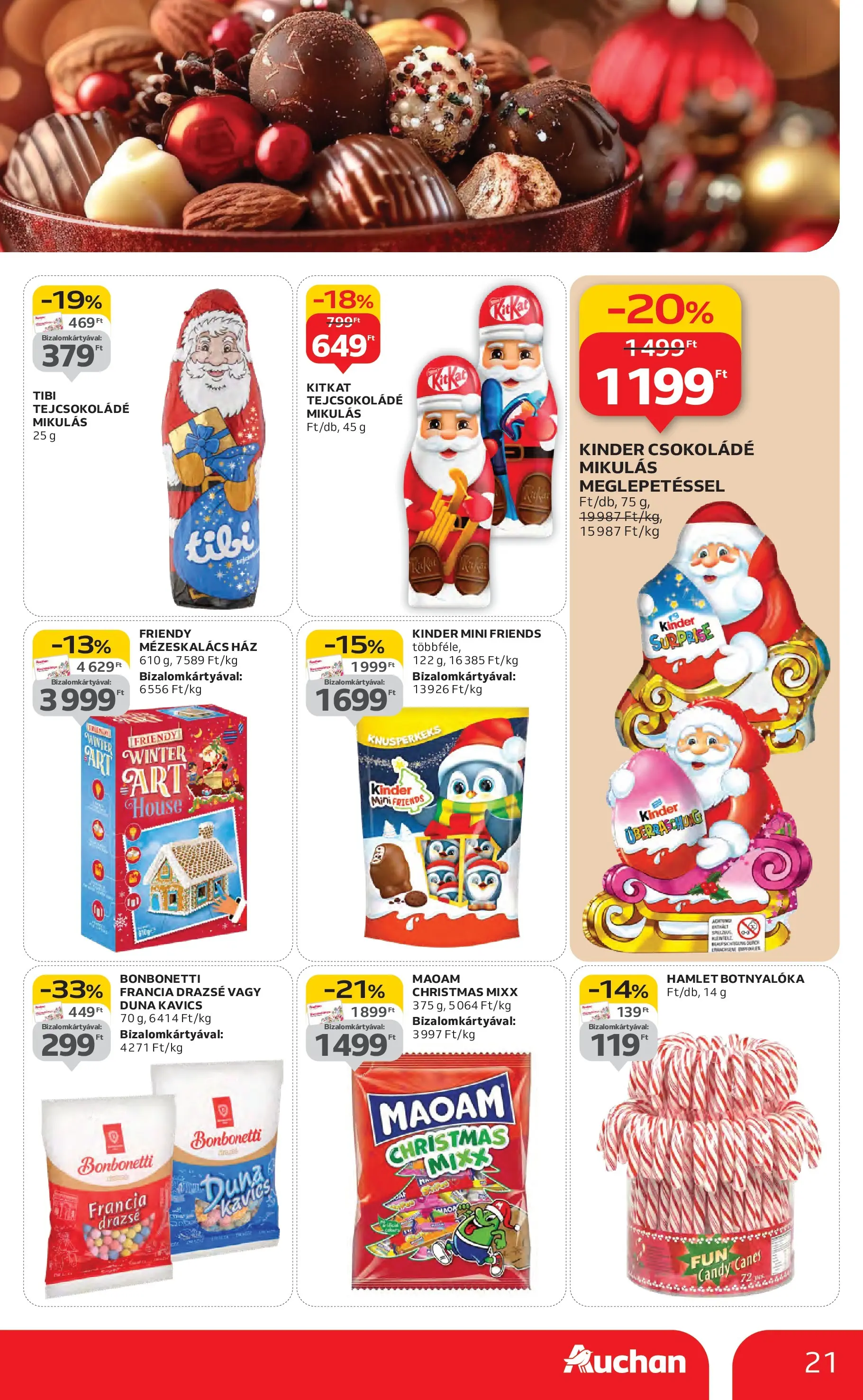 Akciós újság új Auchan - 2025.10.30. -tól/töl ⏳ | Oldal: 21 | Termékek: Kavics, Mézeskalács, Drazsé, Tejcsokoládé Auchan Akciós újság Szolnok - 2025.10.30. -tól/töl > akció, lapozható szórólap 🛍️ | Oldal: 21 | Termékek: Kavics, Mézeskalács, Drazsé, Tejcsokoládé