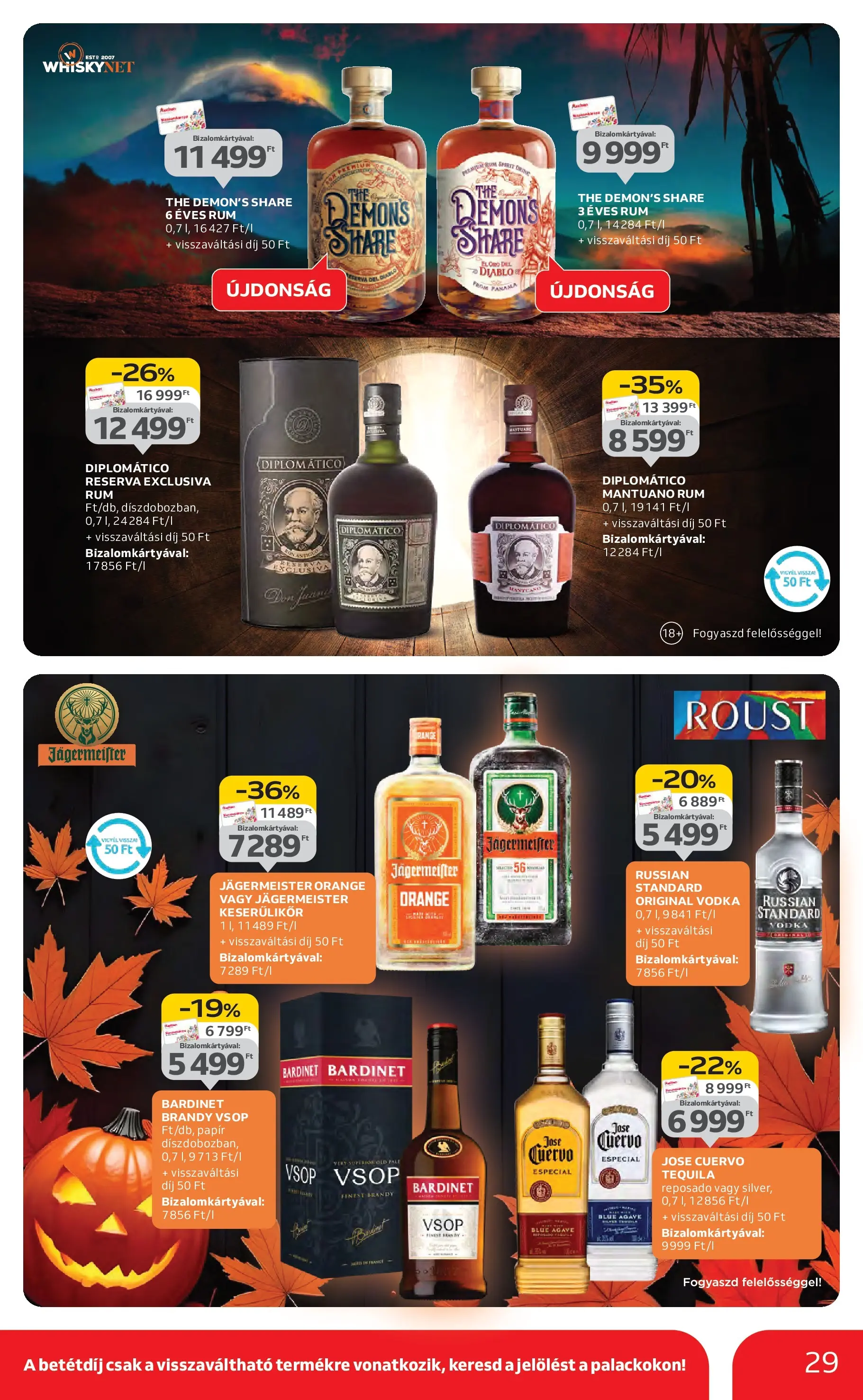 Akciós újság új Auchan - 2025.10.30. -tól/töl ⏳ | Oldal: 29 | Termékek: Jägermeister, Brandy, Rum, Vodka Auchan Akciós újság Szolnok - 2025.10.30. -tól/töl > akció, lapozható szórólap 🛍️ | Oldal: 29 | Termékek: Jägermeister, Brandy, Rum, Vodka