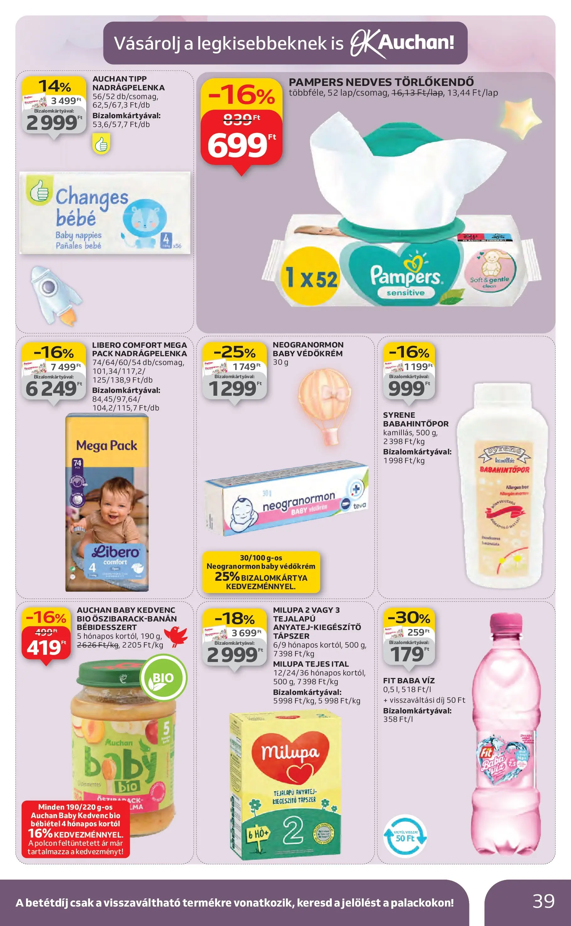 Akciós újság új Auchan - 2025.10.30. -tól/töl ⏳ | Oldal: 39 | Termékek: Pampers, Törlőkendő, Nedves törlőkendő, Bébiétel Auchan Akciós újság Szolnok - 2025.10.30. -tól/töl > akció, lapozható szórólap 🛍️ | Oldal: 39 | Termékek: Pampers, Törlőkendő, Nedves törlőkendő, Bébiétel