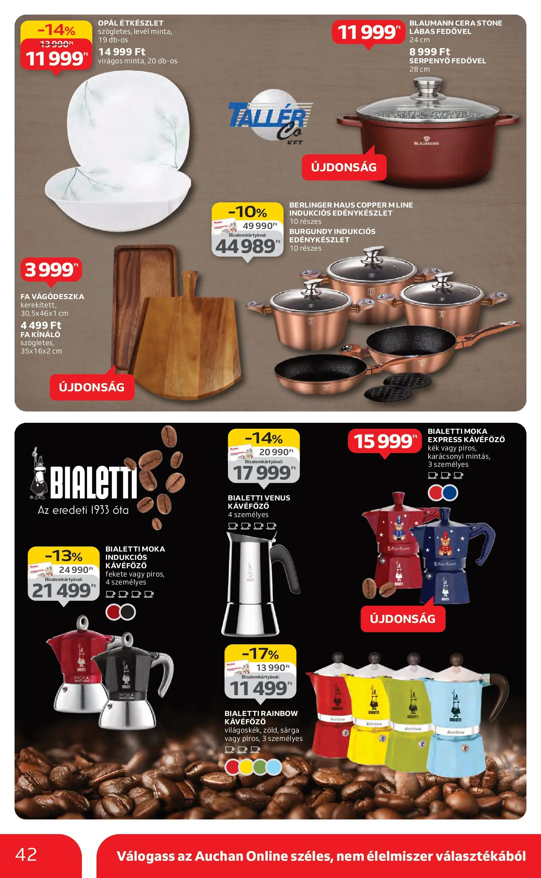 Akciós újság új Auchan - 2025.10.30. -tól/töl ⏳ | Oldal: 42 | Termékek: Vágódeszka, Kávéfőző, Étkészlet, Serpenyő Auchan Akciós újság Szolnok - 2025.10.30. -tól/töl > akció, lapozható szórólap 🛍️ | Oldal: 42 | Termékek: Vágódeszka, Kávéfőző, Étkészlet, Serpenyő