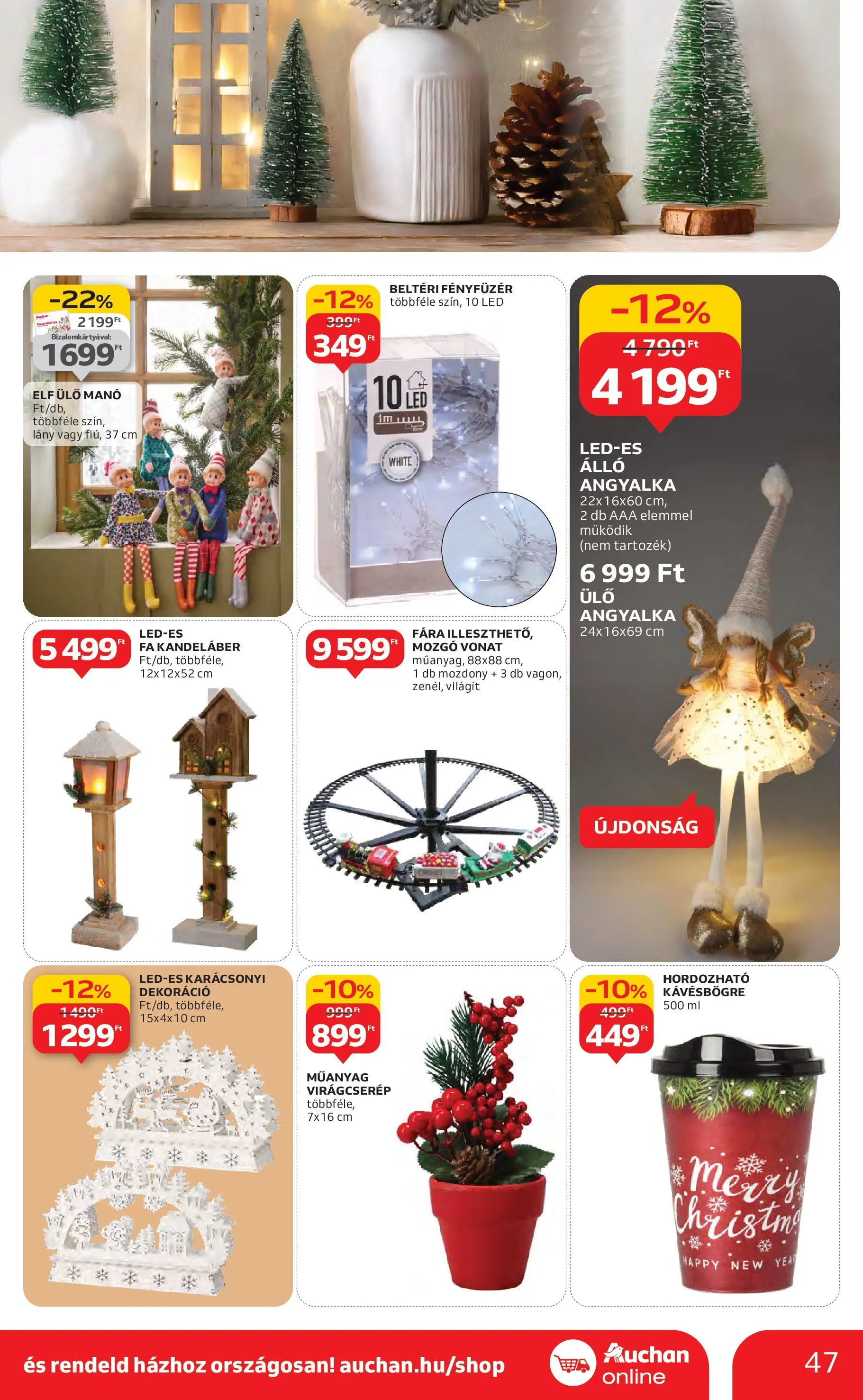 Akciós újság új Auchan - 2025.10.30. -tól/töl ⏳ | Oldal: 47 | Termékek: Fényfüzér, Műanyag virágcserép, Virágcserép, Dekoráció Auchan Akciós újság Szolnok - 2025.10.30. -tól/töl > akció, lapozható szórólap 🛍️ | Oldal: 47 | Termékek: Fényfüzér, Műanyag virágcserép, Virágcserép, Dekoráció