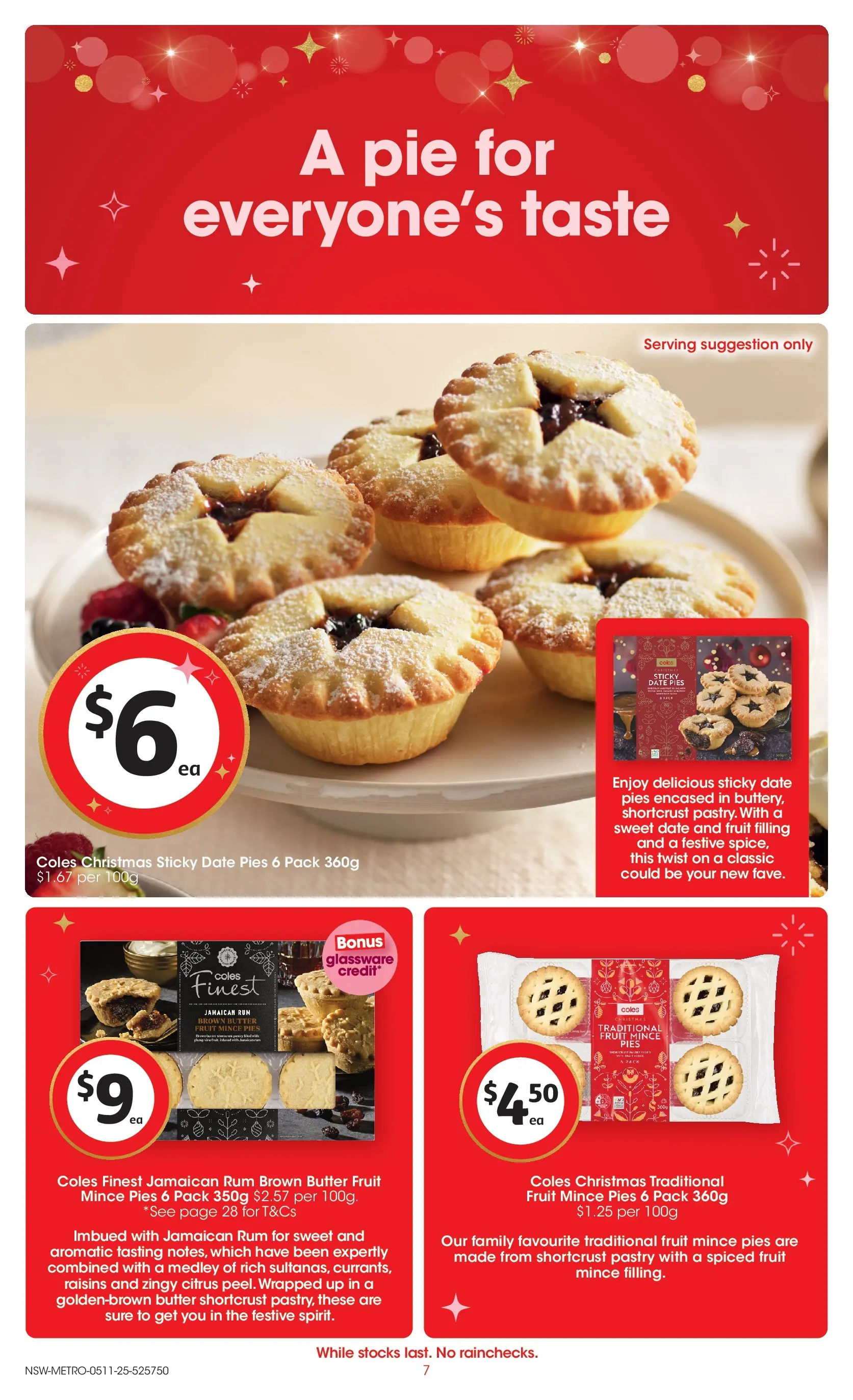 ﻿﻿Coles catalogue valid from 05/11/2025 > Online Australia | Page: 7 | Products: Glassware, Pastry, Raisins, Date