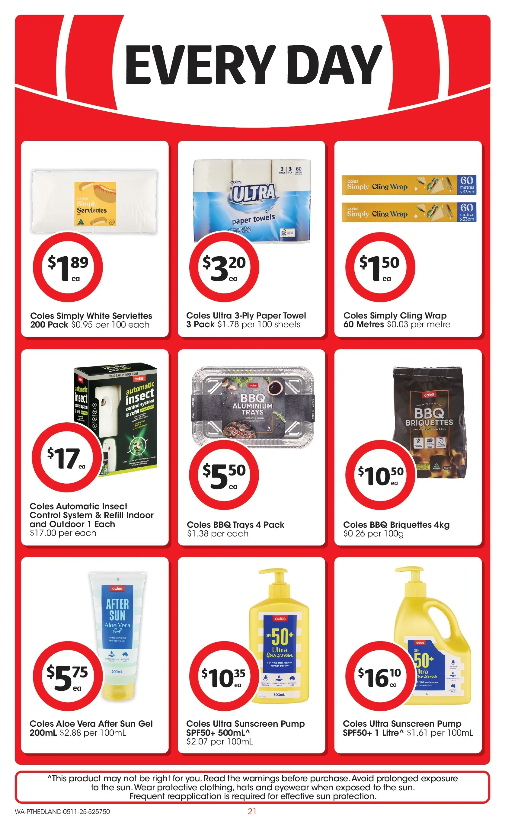 ﻿﻿Coles catalogue valid from 05/11/2025 > Online Australia | Page: 21 | Products: Towels, Sunscreen