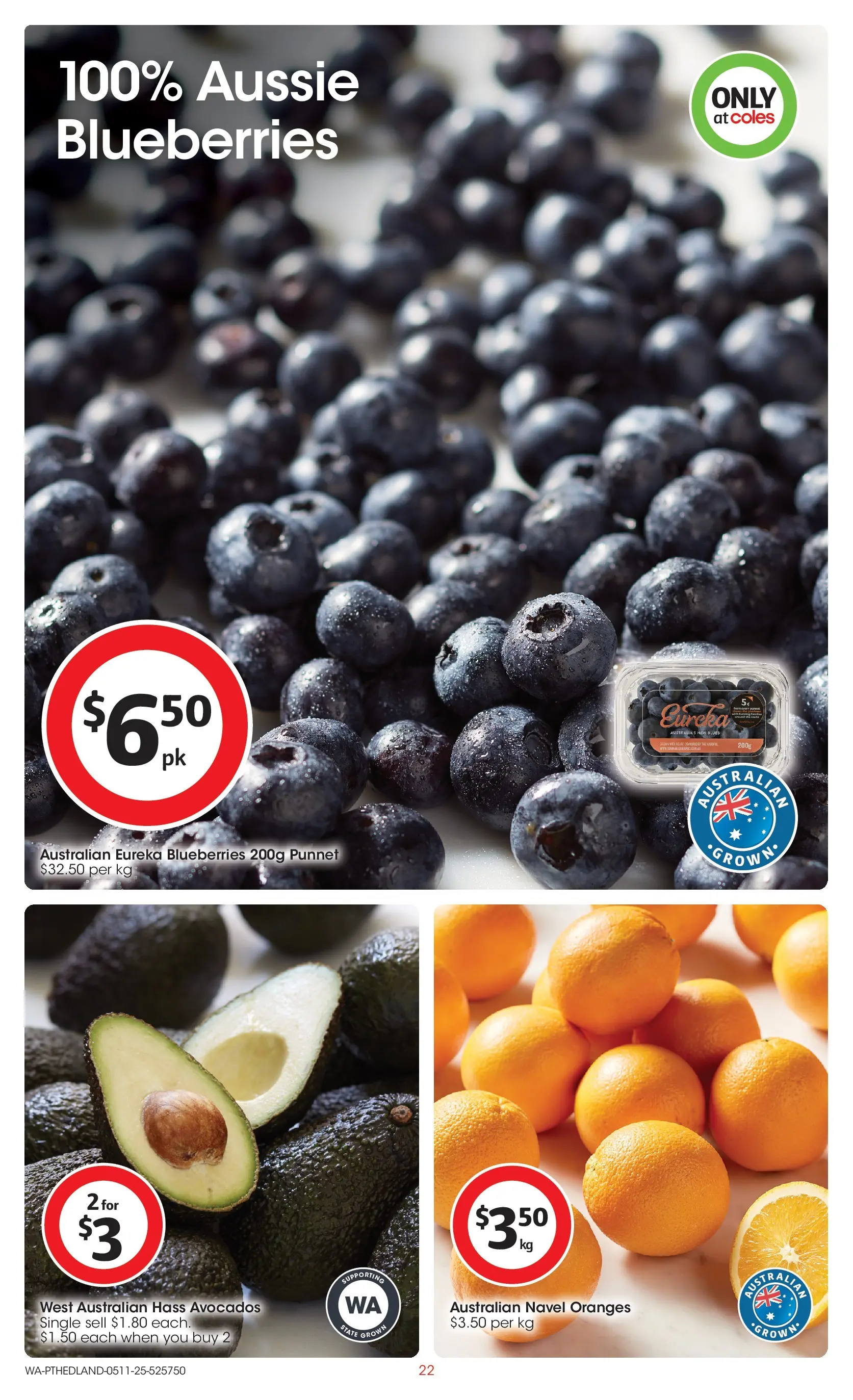 ﻿﻿Coles catalogue valid from 05/11/2025 > Online Australia | Page: 22 | Products: Oranges, Blueberries