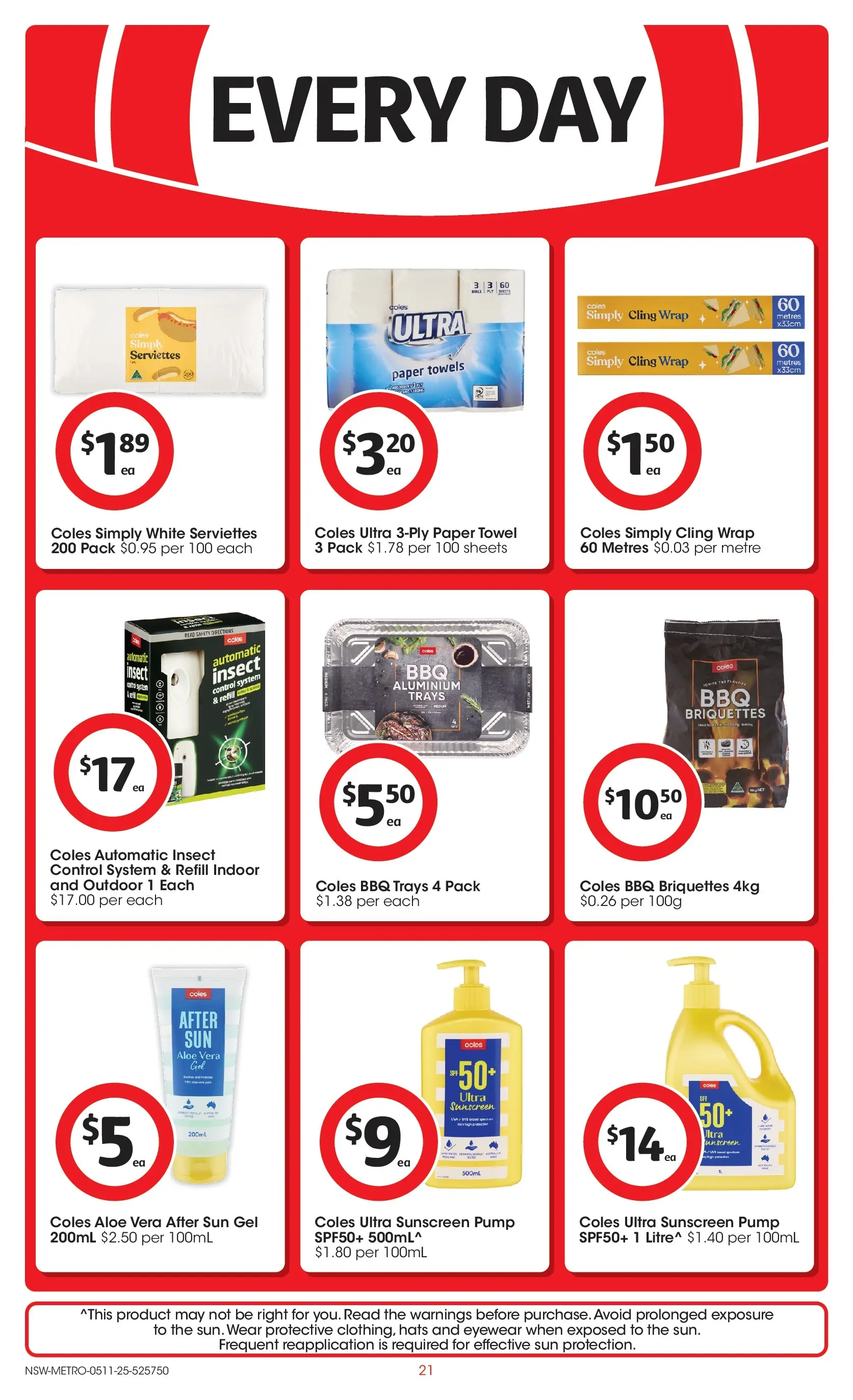 ﻿﻿Coles catalogue valid from 05/11/2025 > Online Australia | Page: 21 | Products: Towels, Sunscreen