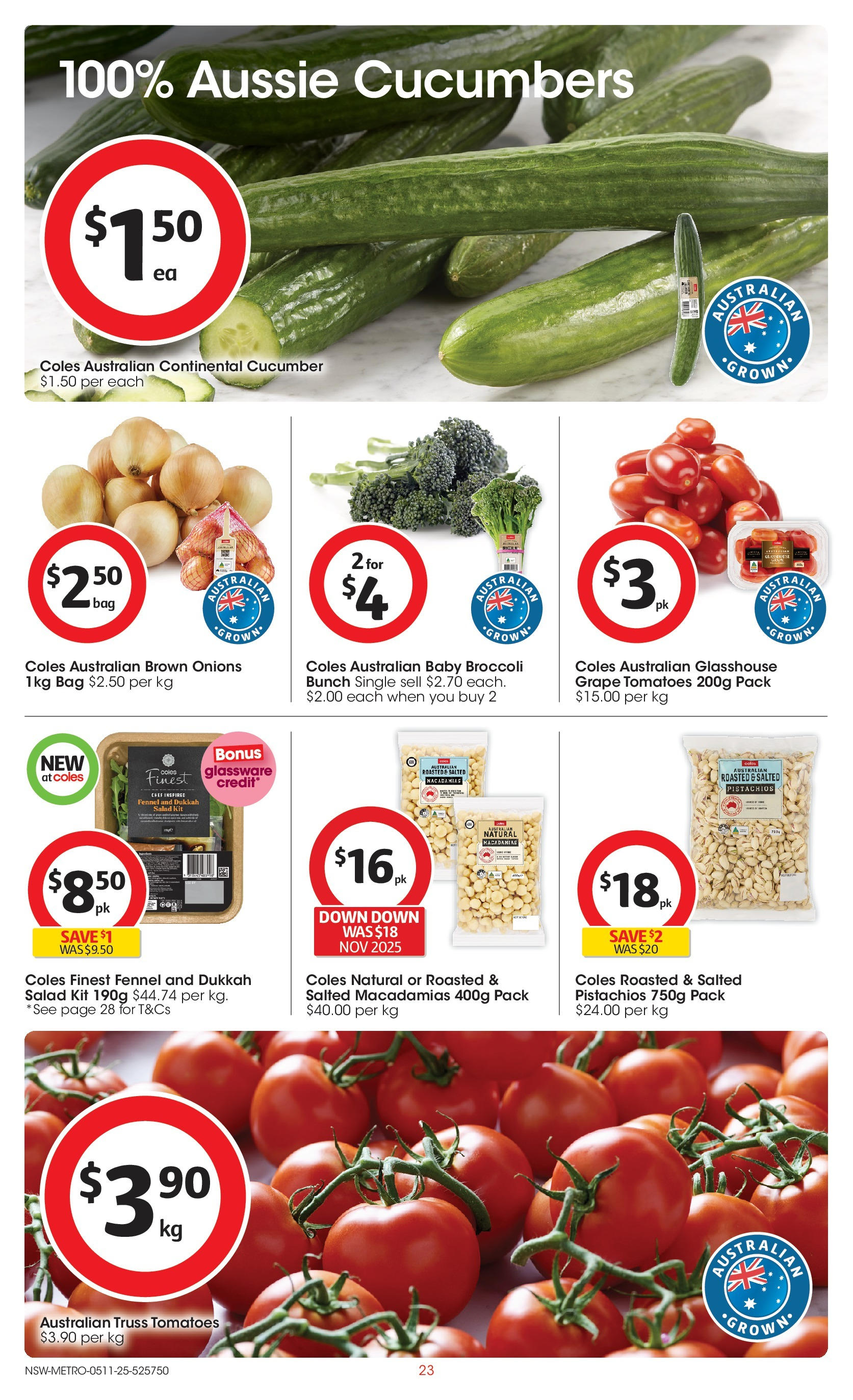 ﻿﻿Coles catalogue valid from 04/11/2025 > Online Australia | Page: 23 | Products: Glassware, Salad, Onions, Bag