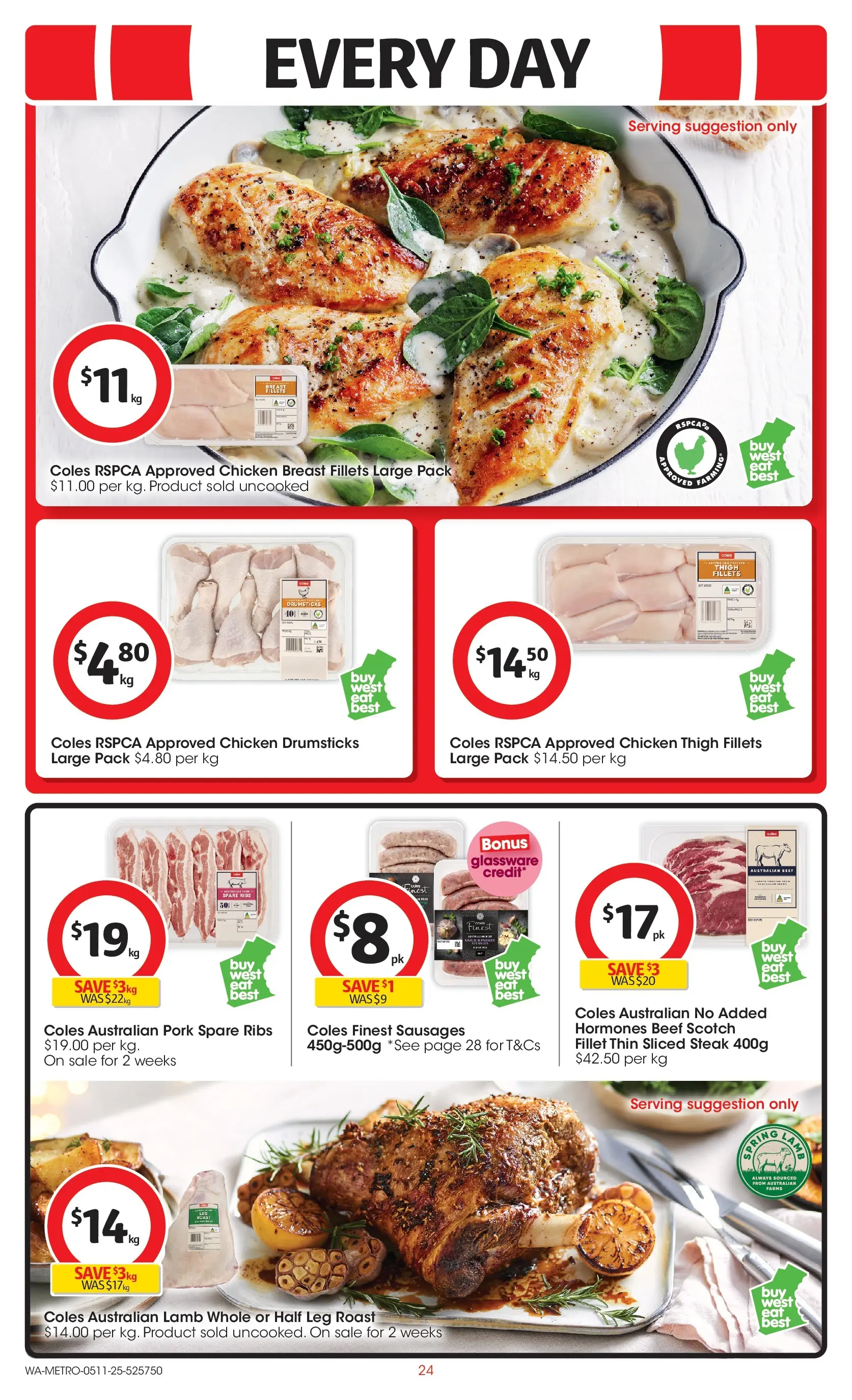 ﻿﻿Coles catalogue valid from 05/11/2025 > Online Australia | Page: 24 | Products: Chicken, Pork, Steak, Scotch