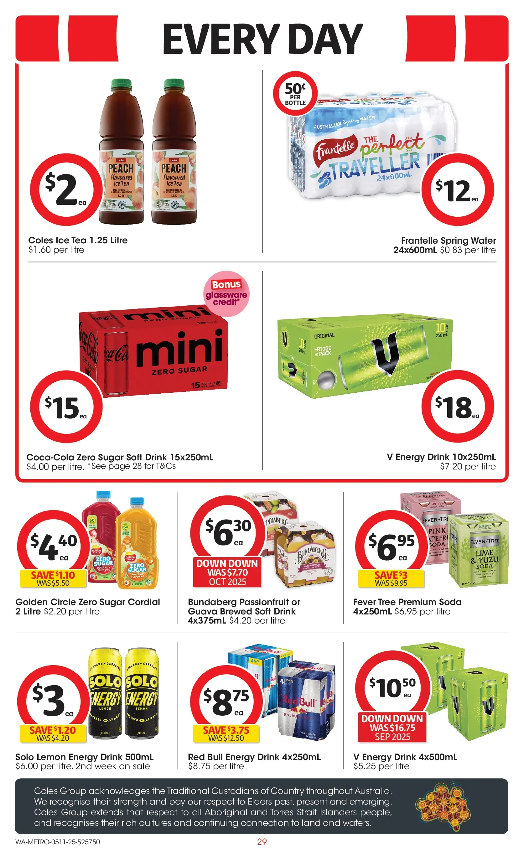 ﻿﻿Coles catalogue valid from 05/11/2025 > Online Australia | Page: 29 | Products: Energy drink, Glassware, Lemon, Fridge
