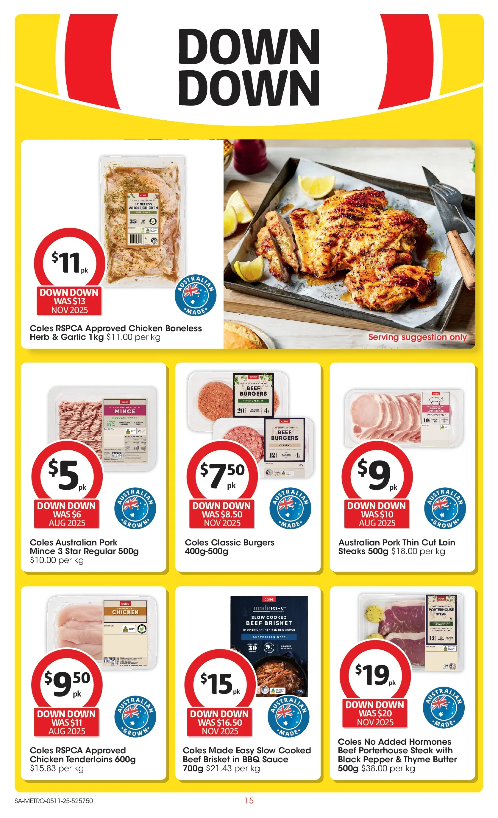 ﻿﻿Coles catalogue valid from 05/11/2025 > Online Australia | Page: 15 | Products: Chicken, Steak, Pepper, Garlic