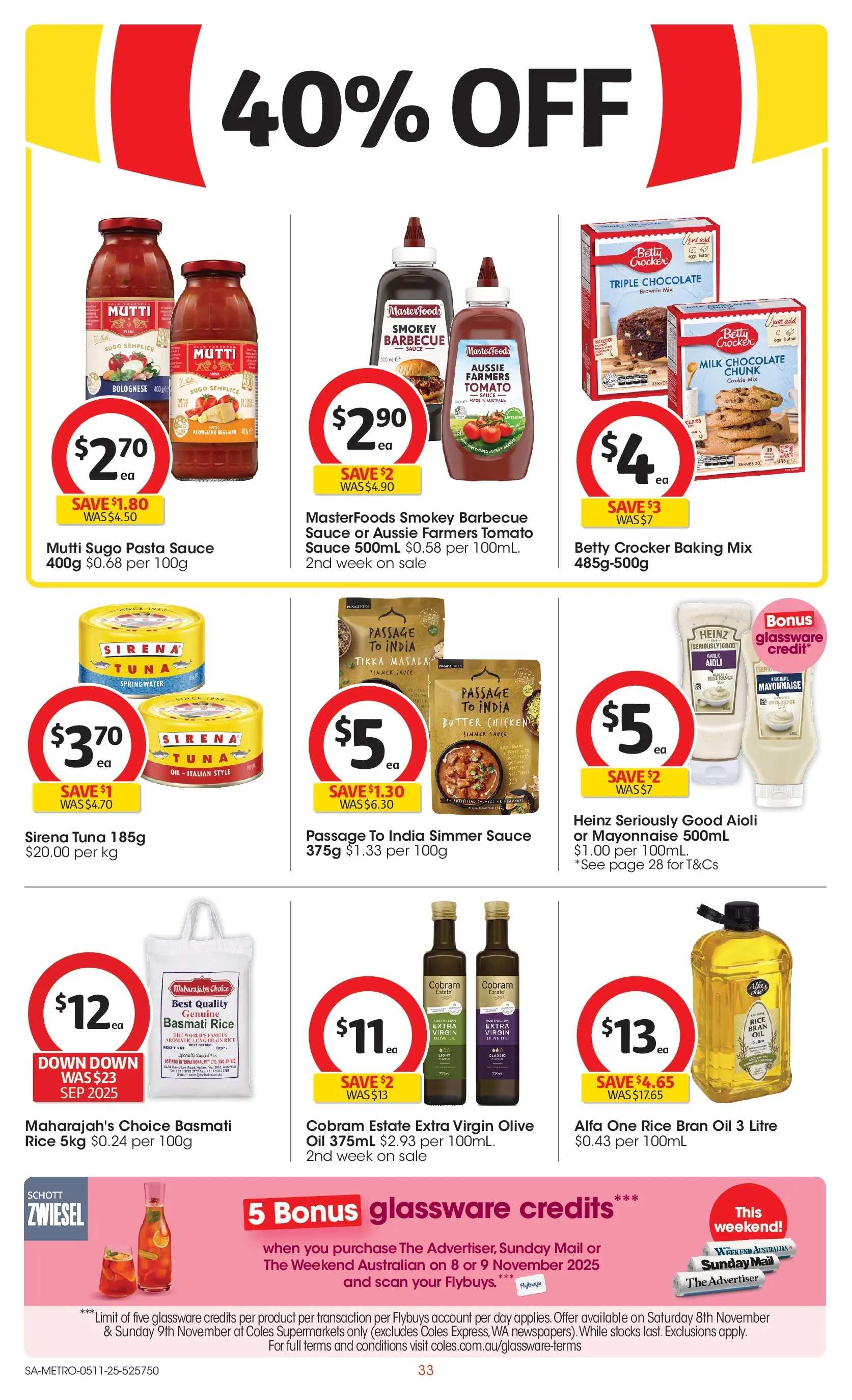 ﻿﻿Coles catalogue valid from 05/11/2025 > Online Australia | Page: 33 | Products: Light, Rice, Pasta, Garlic