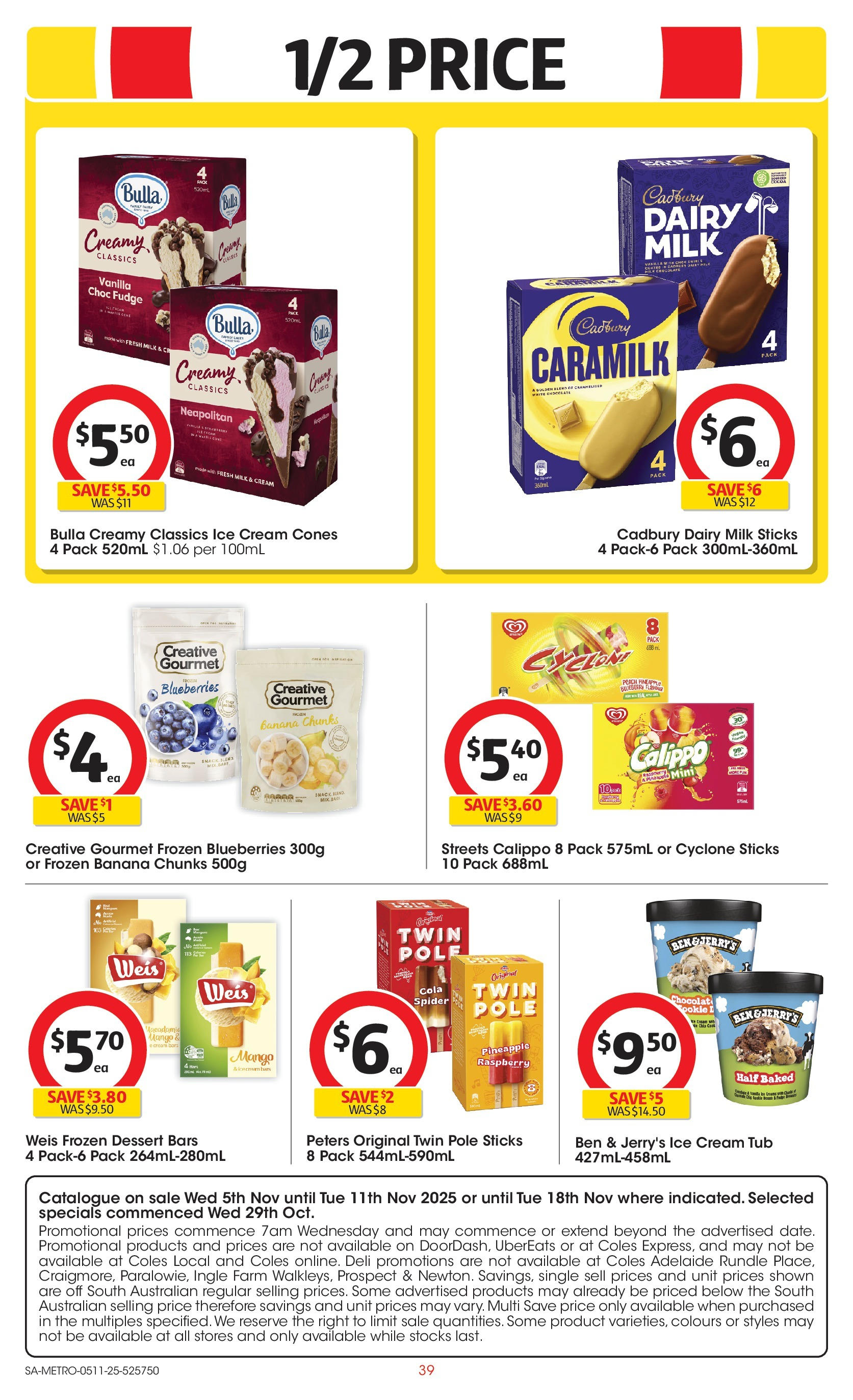 ﻿﻿Coles catalogue valid from 04/11/2025 > Online Australia | Page: 39 | Products: Pineapple, Cream, Peach, Blueberries