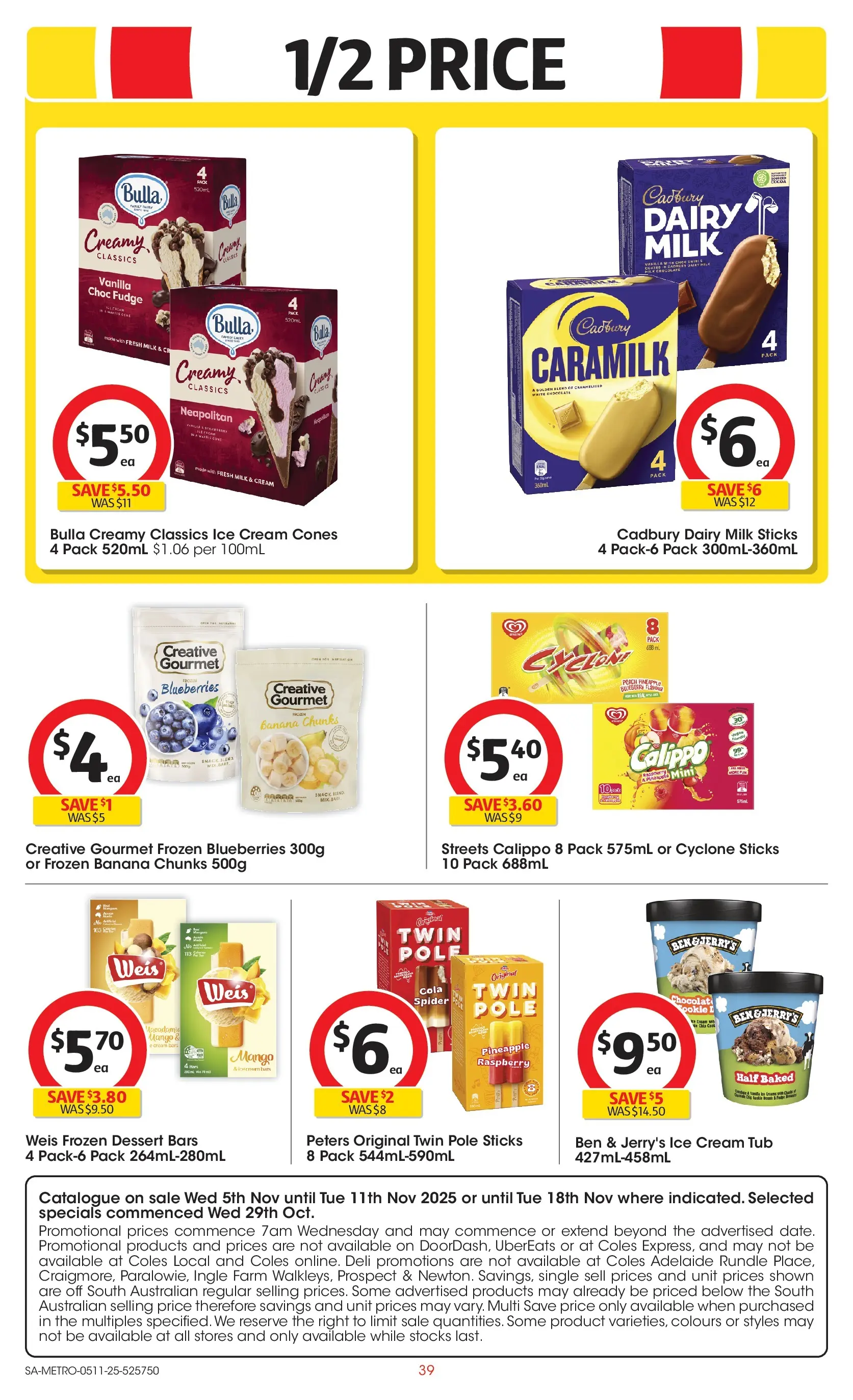 ﻿﻿Coles catalogue valid from 05/11/2025 > Online Australia | Page: 39 | Products: Dairy, Cream, Mango, Blueberries