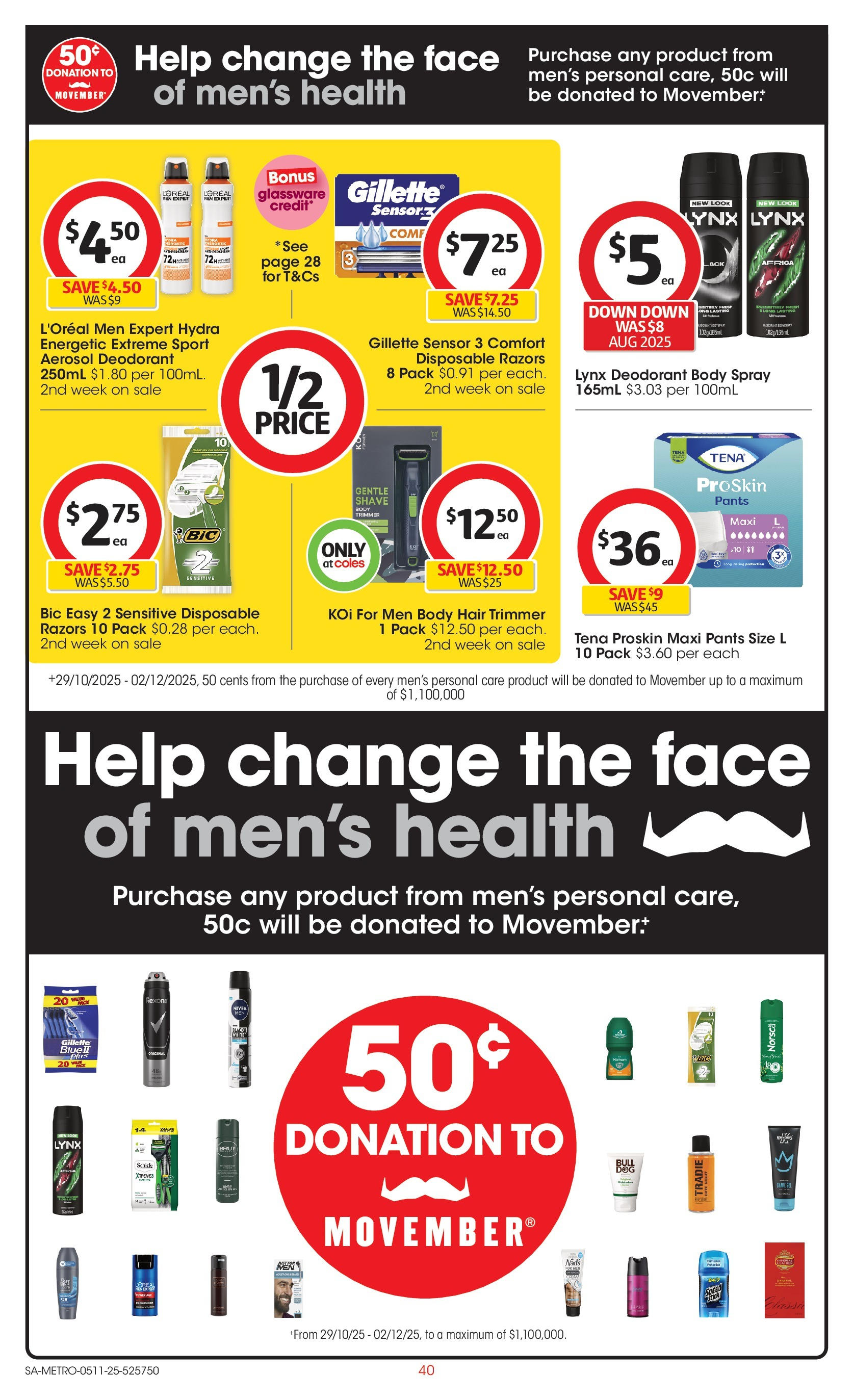 ﻿﻿Coles catalogue valid from 04/11/2025 > Online Australia | Page: 40 | Products: Ham, Glassware, Pants, Razors