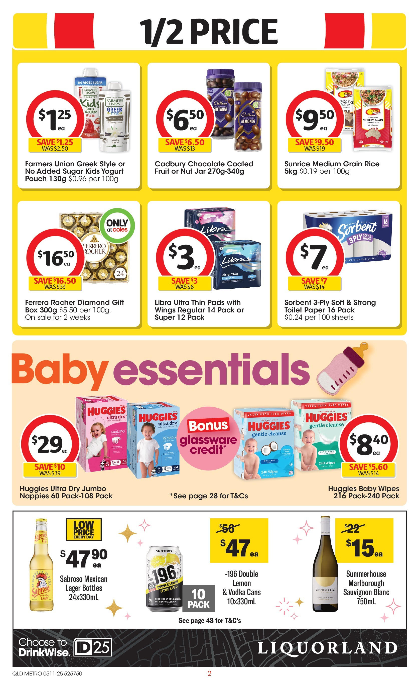 ﻿﻿Coles catalogue valid from 04/11/2025 > Online Australia | Page: 2 | Products: Glassware, Nappies, Toilet paper, Sugar
