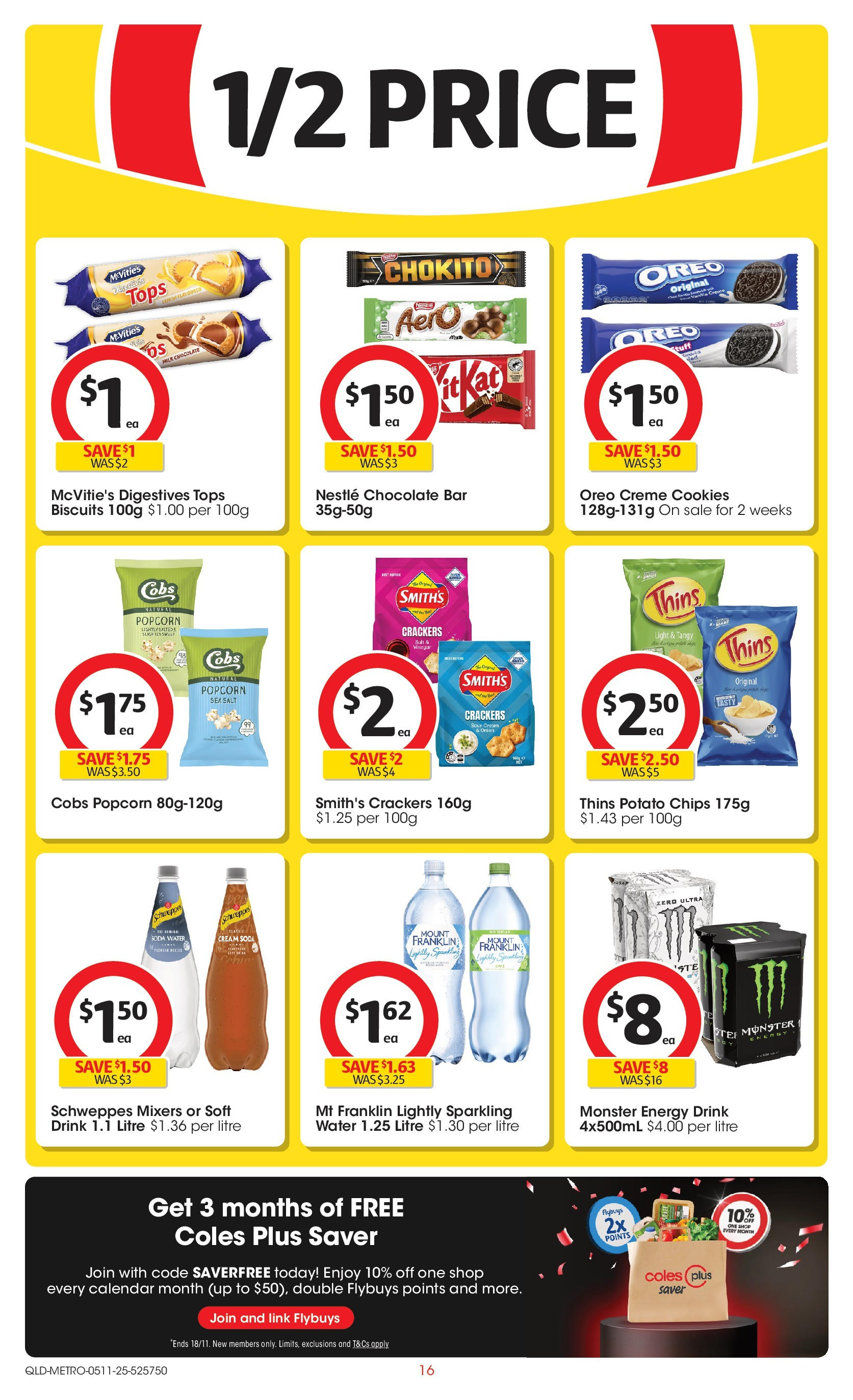 ﻿﻿Coles catalogue valid from 04/11/2025 > Online Australia | Page: 16 | Products: Chips, Biscuits, Water, Salt