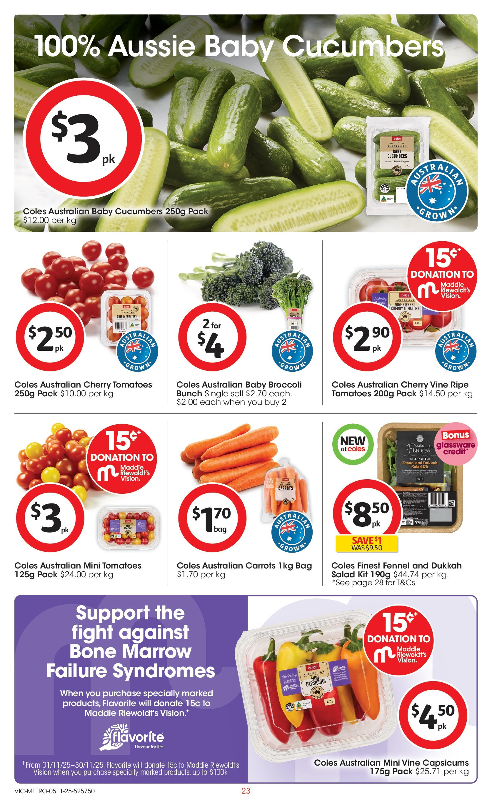 ﻿﻿Coles catalogue valid from 04/11/2025 > Online Australia | Page: 23 | Products: Carrots, Cucumbers, Salad, Bag