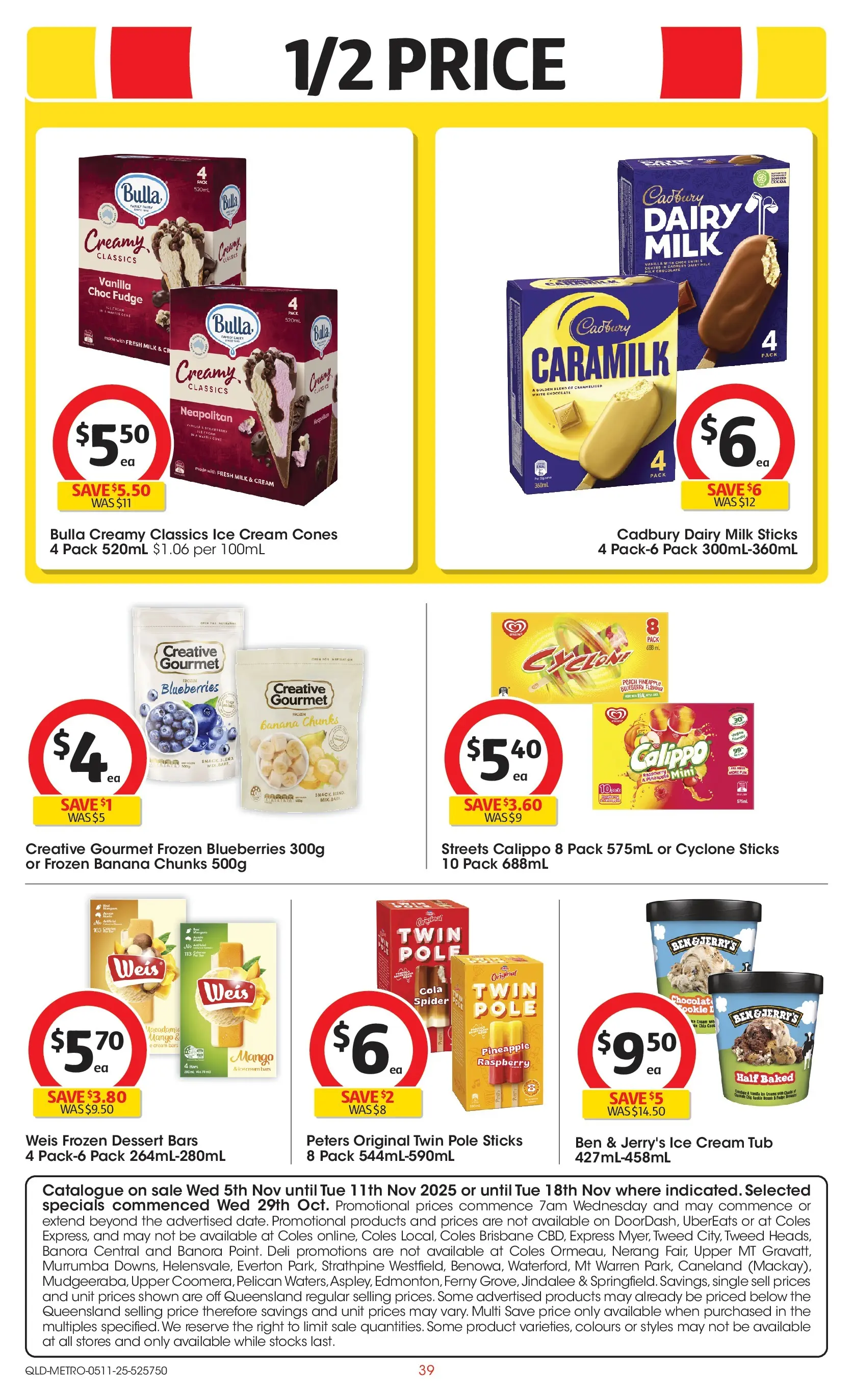 ﻿﻿Coles catalogue valid from 05/11/2025 > Online Australia | Page: 39 | Products: Chocolate, Pineapple, Cream, Ice cream