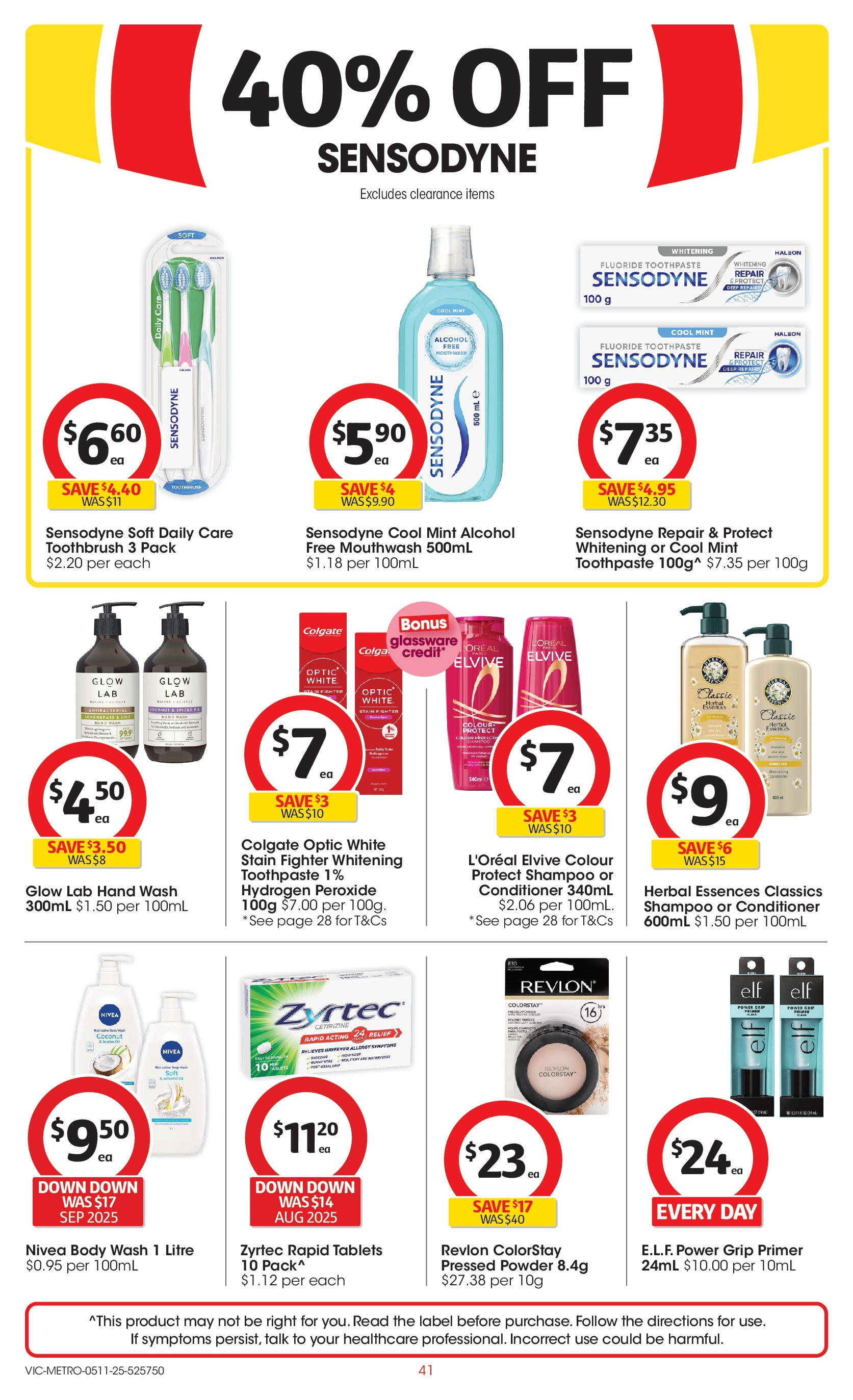 ﻿﻿Coles catalogue valid from 04/11/2025 > Online Australia | Page: 41 | Products: Mouthwash, Toothbrush, Tablets, Allergy