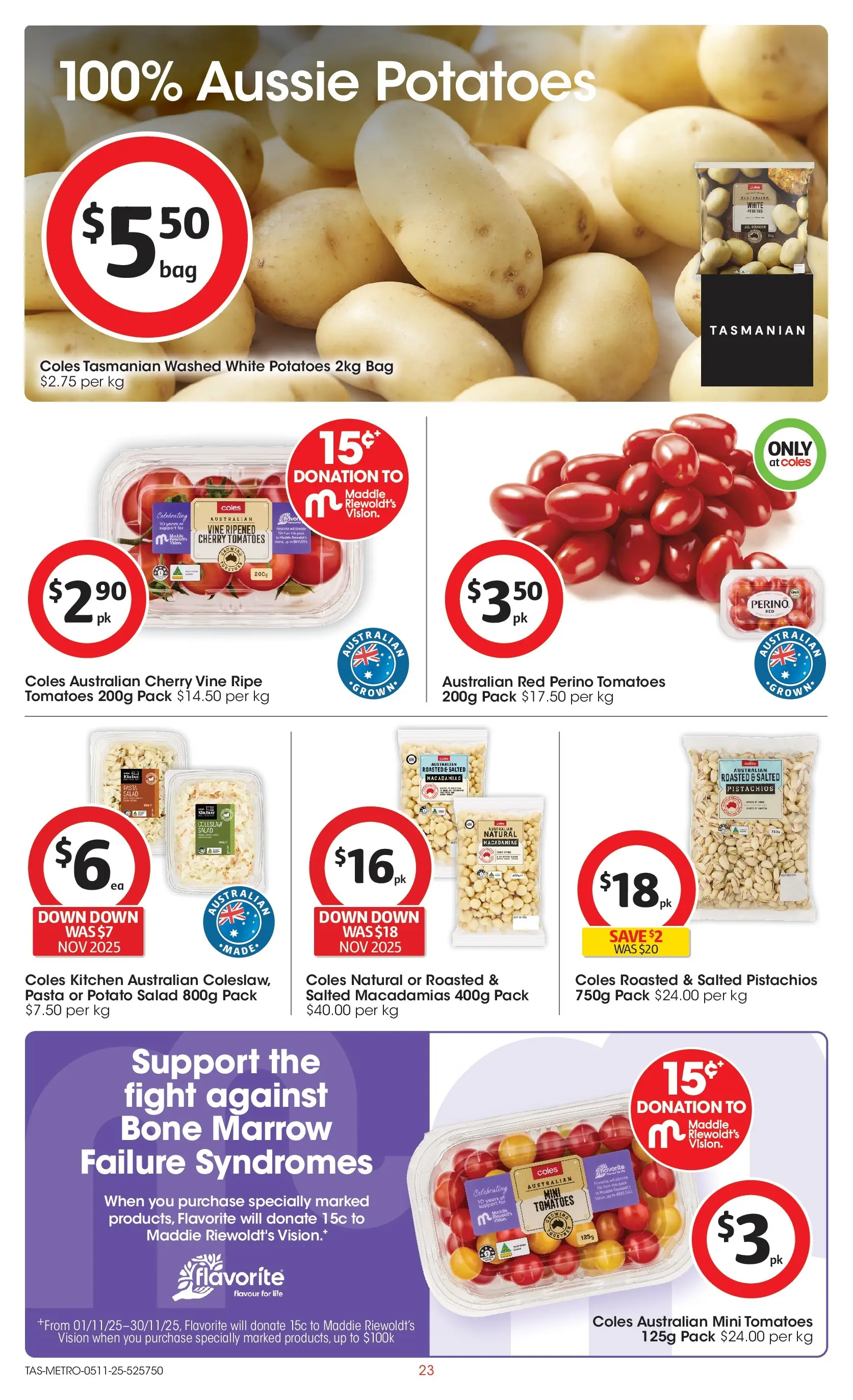 ﻿﻿Coles catalogue valid from 05/11/2025 > Online Australia | Page: 23 | Products: Tomatoes, Pasta, Salad, Potatoes