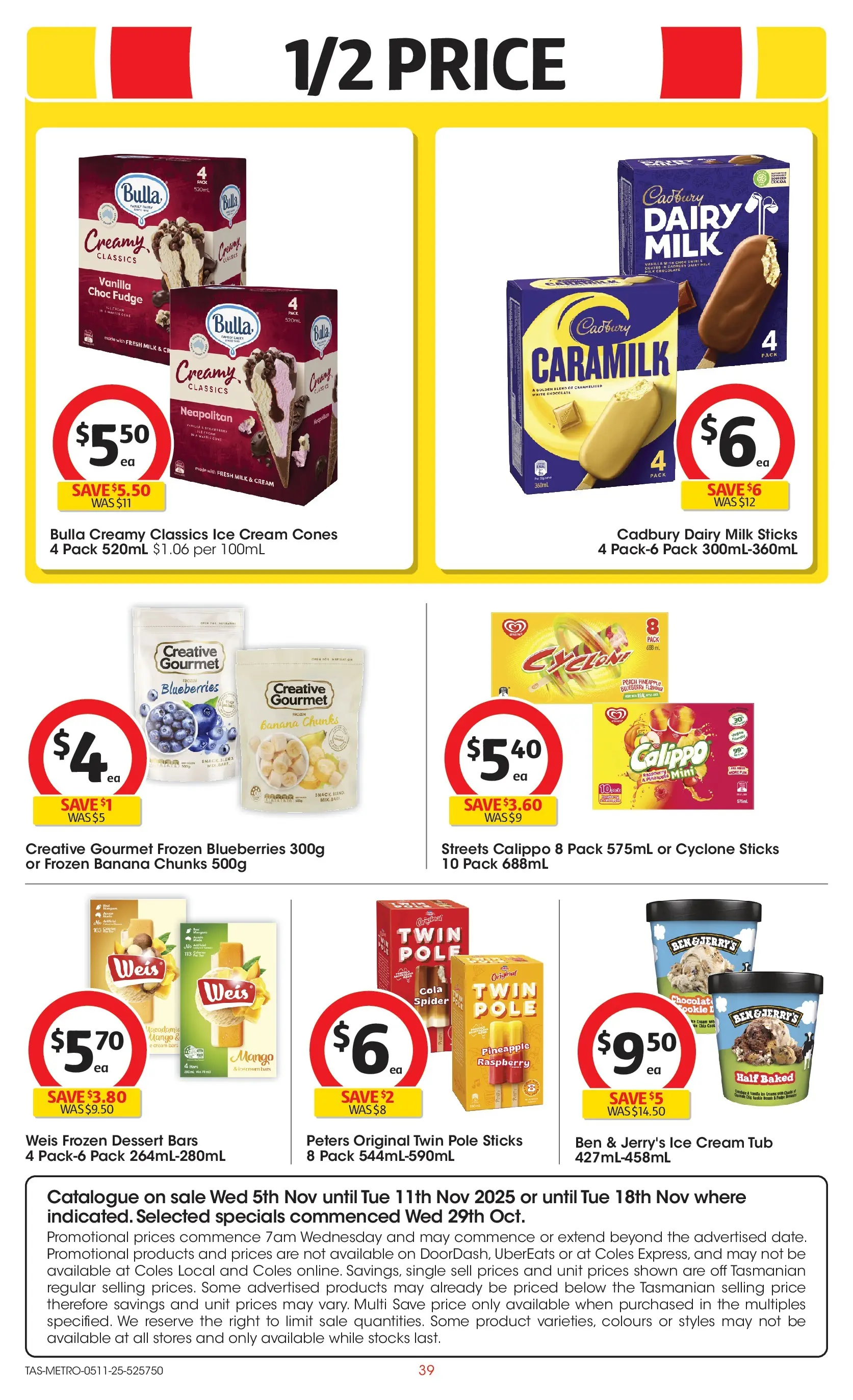 ﻿﻿Coles catalogue valid from 05/11/2025 > Online Australia | Page: 39 | Products: Dairy, Peach, Blueberries, Raspberry