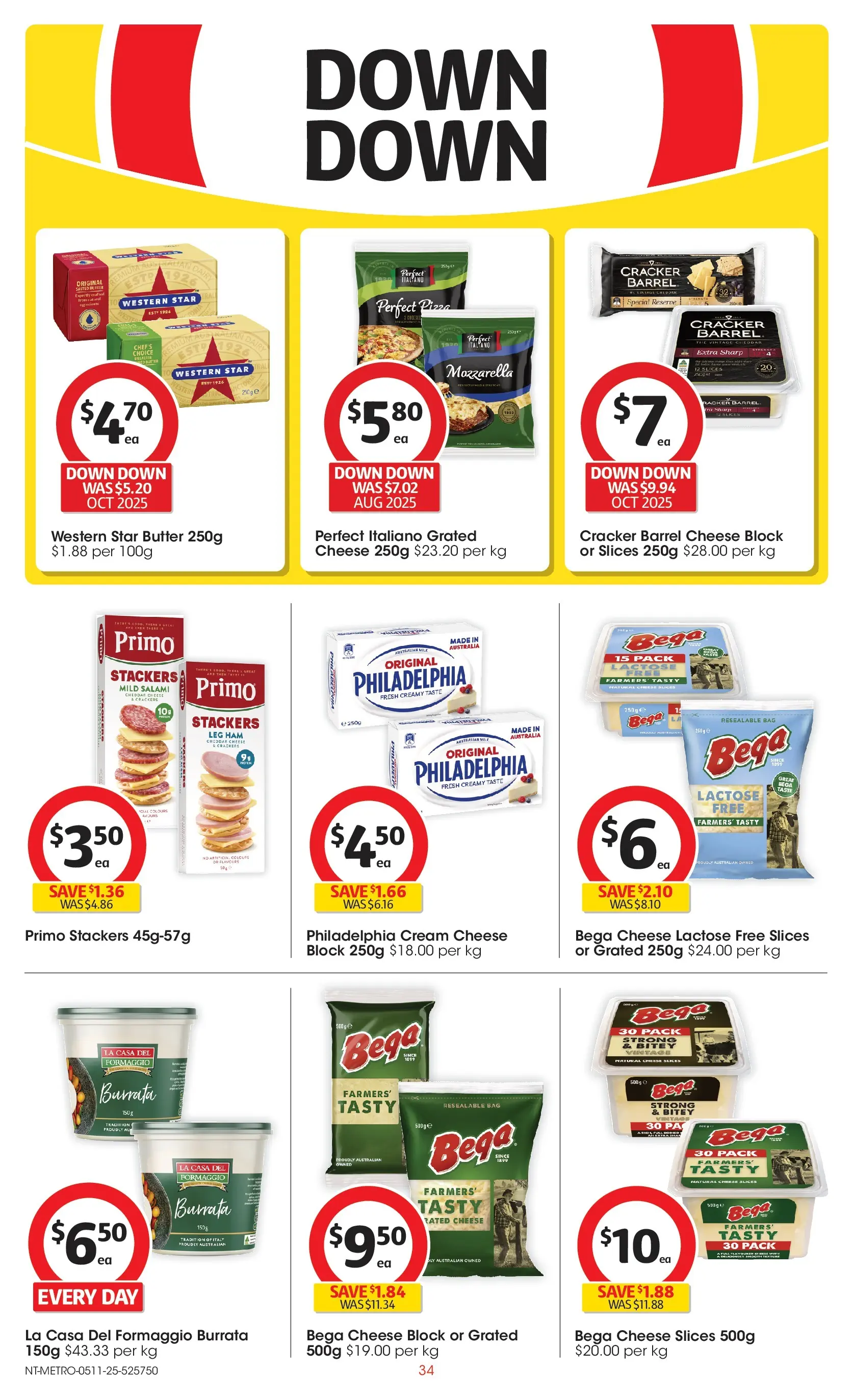﻿﻿Coles catalogue valid from 05/11/2025 > Online Australia | Page: 34 | Products: Crackers, Milk, Salami, Cream