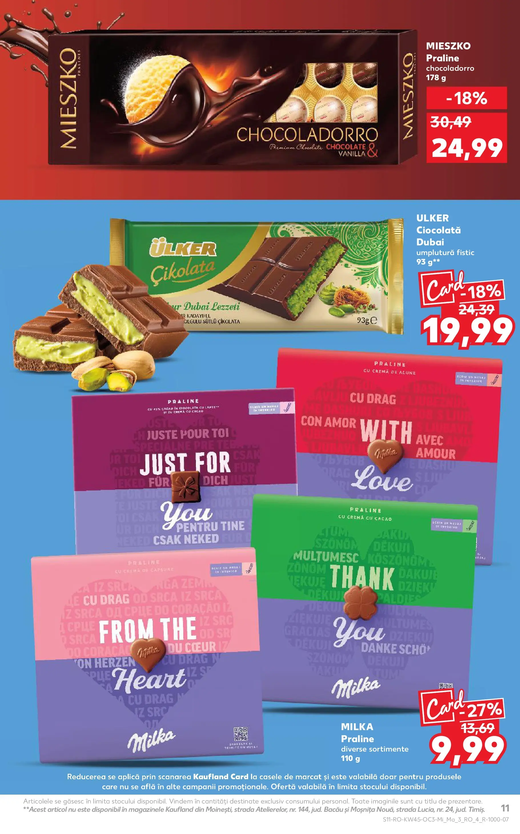 Catalog Kaufland - Viseu de Sus 05.11.2025 - Revista si Oferta | Pagină: 11 | Produse: Praline, Ciocolată, Fistic, Cacao