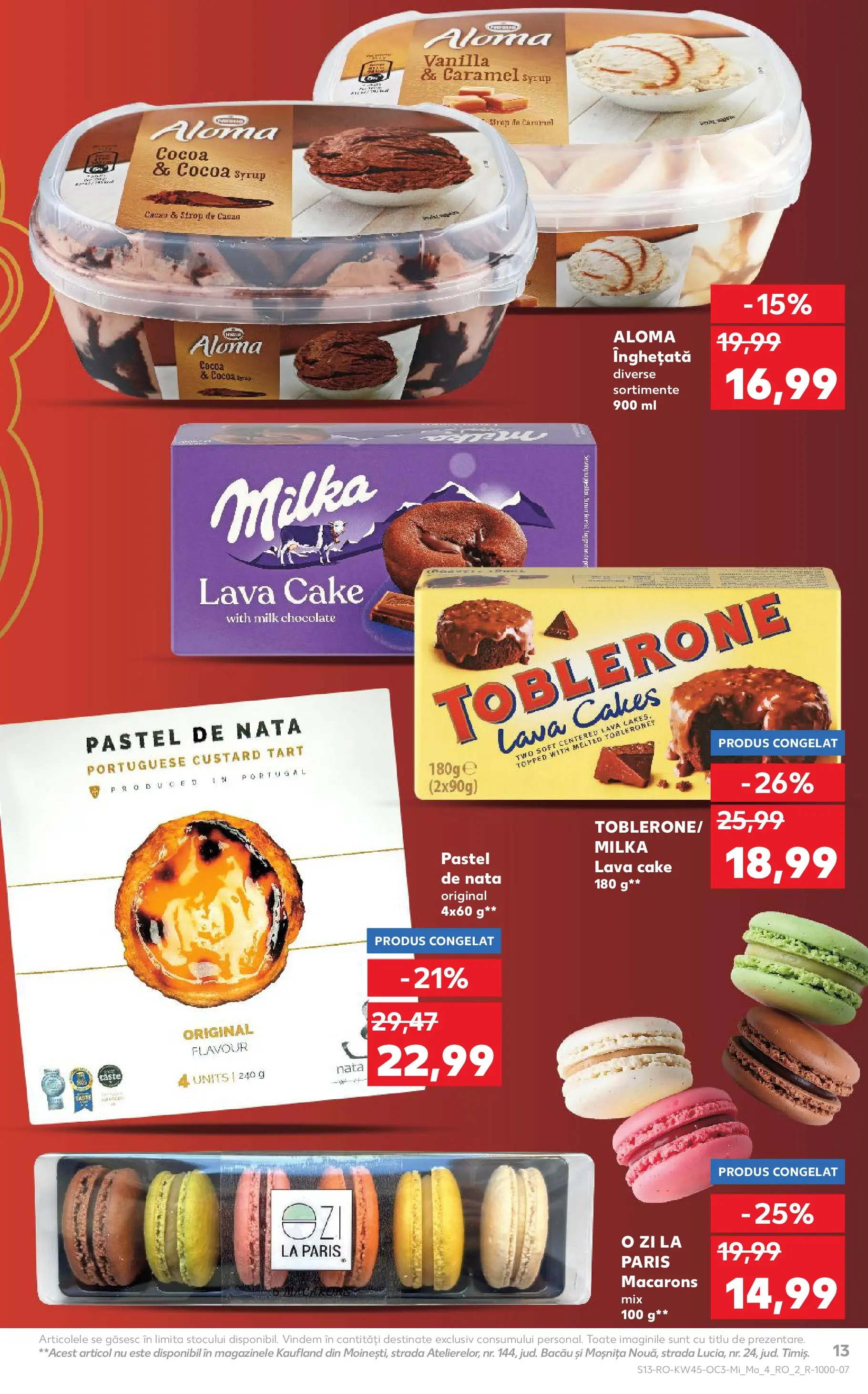 Catalog Kaufland - Viseu de Sus 05.11.2025 - Revista si Oferta | Pagină: 13 | Produse: Macarons, Sirop, Cacao, Înghețată