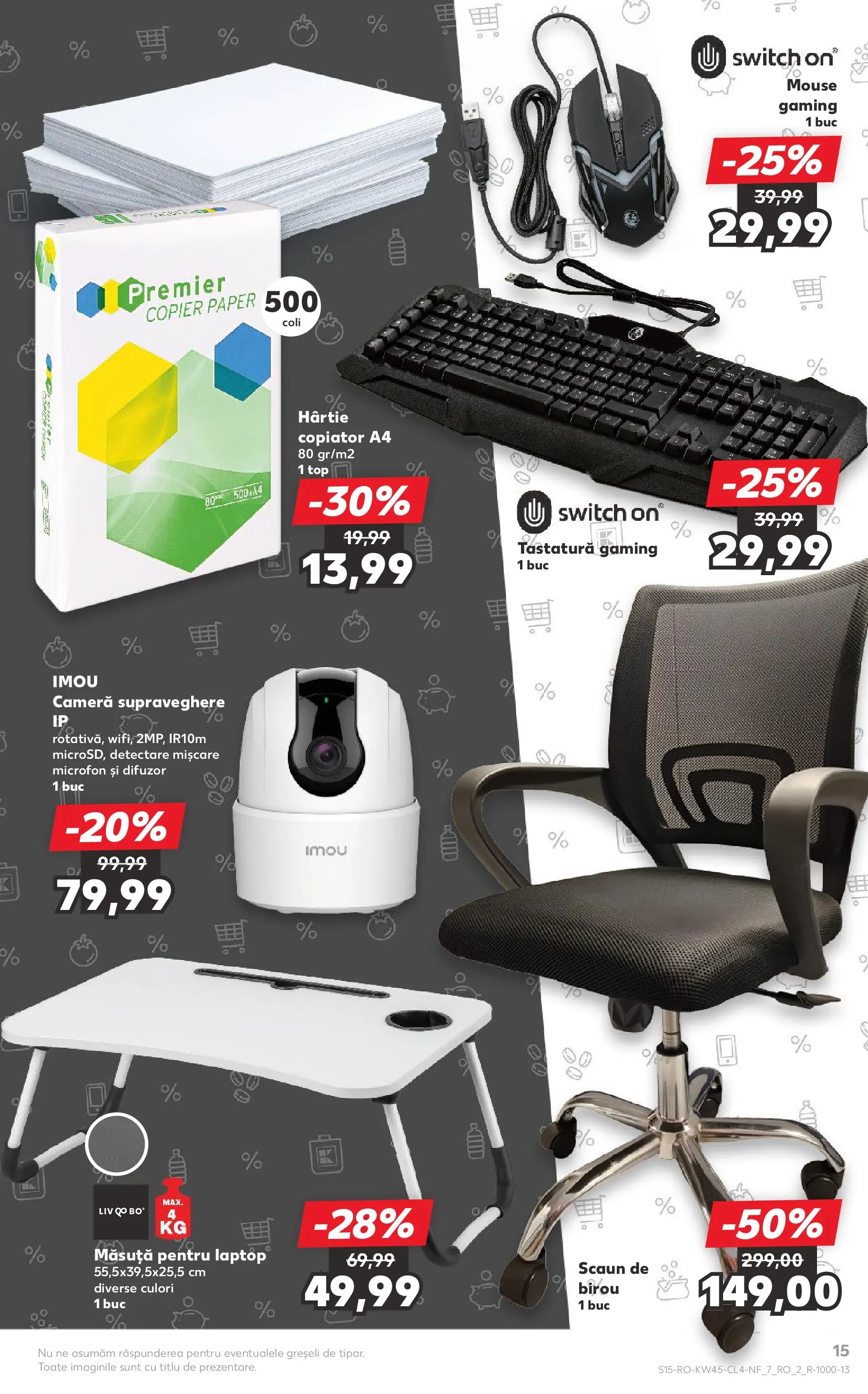 Catalog Kaufland - Ploiești 05.11.2025 - Revista si Oferta | Pagină: 15 | Produse: Mouse, Cameră, Microfon, Scaun
