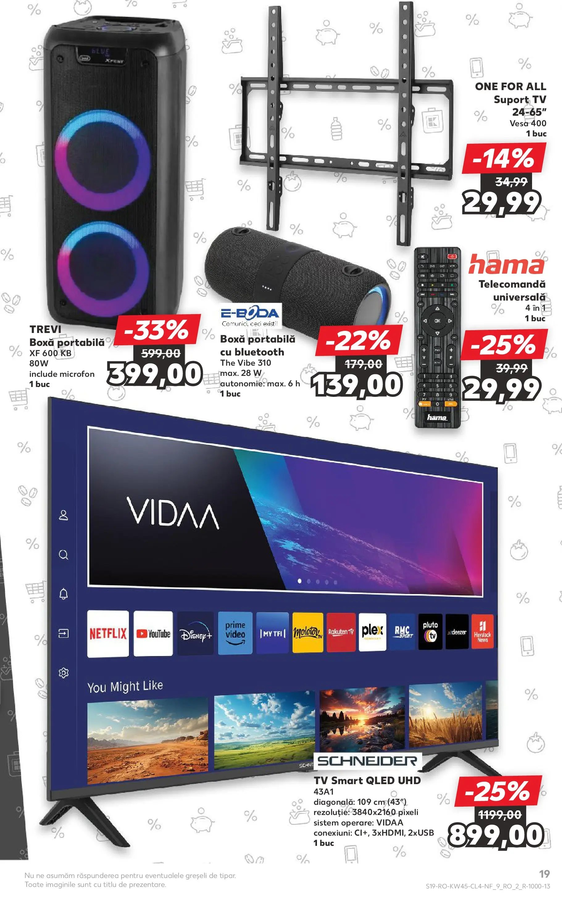 Catalog Kaufland - Ploiești 05.11.2025 - Revista si Oferta | Pagină: 19 | Produse: Video, Microfon, Speaker, Boxă portabilă