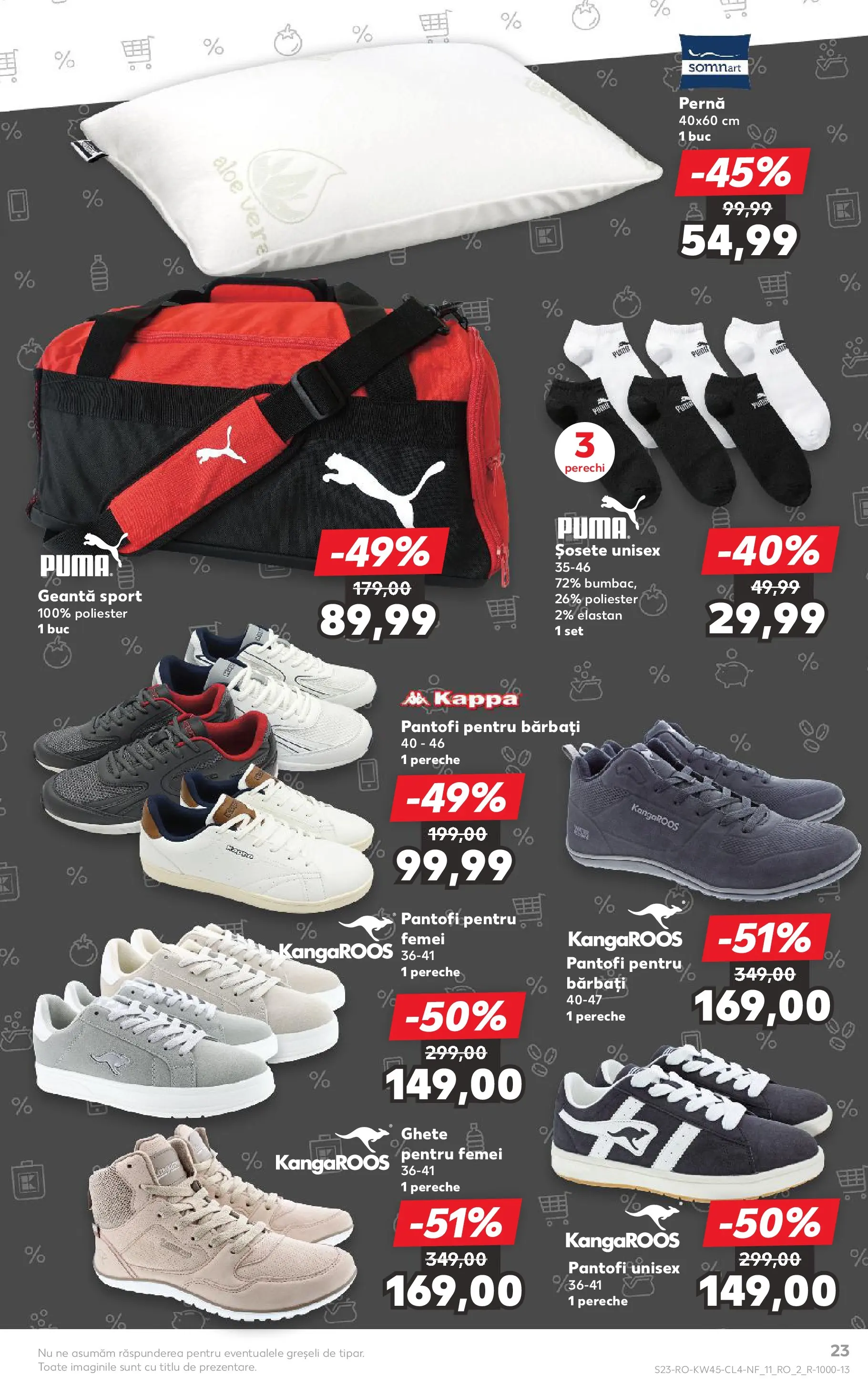 Catalog Kaufland - Ploiești 05.11.2025 - Revista si Oferta | Pagină: 23 | Produse: Geantă, Pernă, Șosete, Ghete