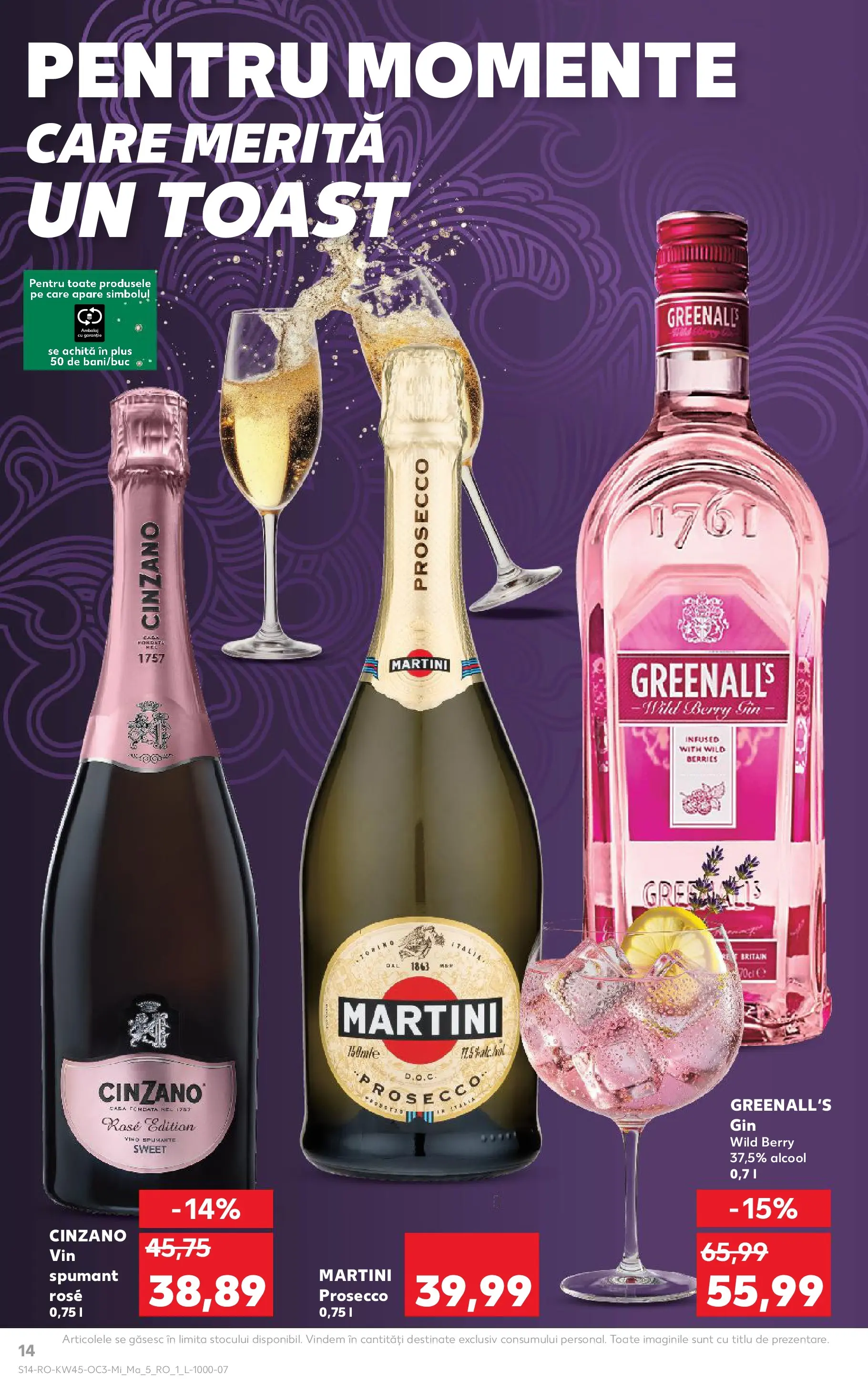 Catalog Kaufland - Timișoara 05.11.2025 - Revista si Oferta | Pagină: 14 | Produse: Ekmek tahtası, Prosecco, Vin, Gin