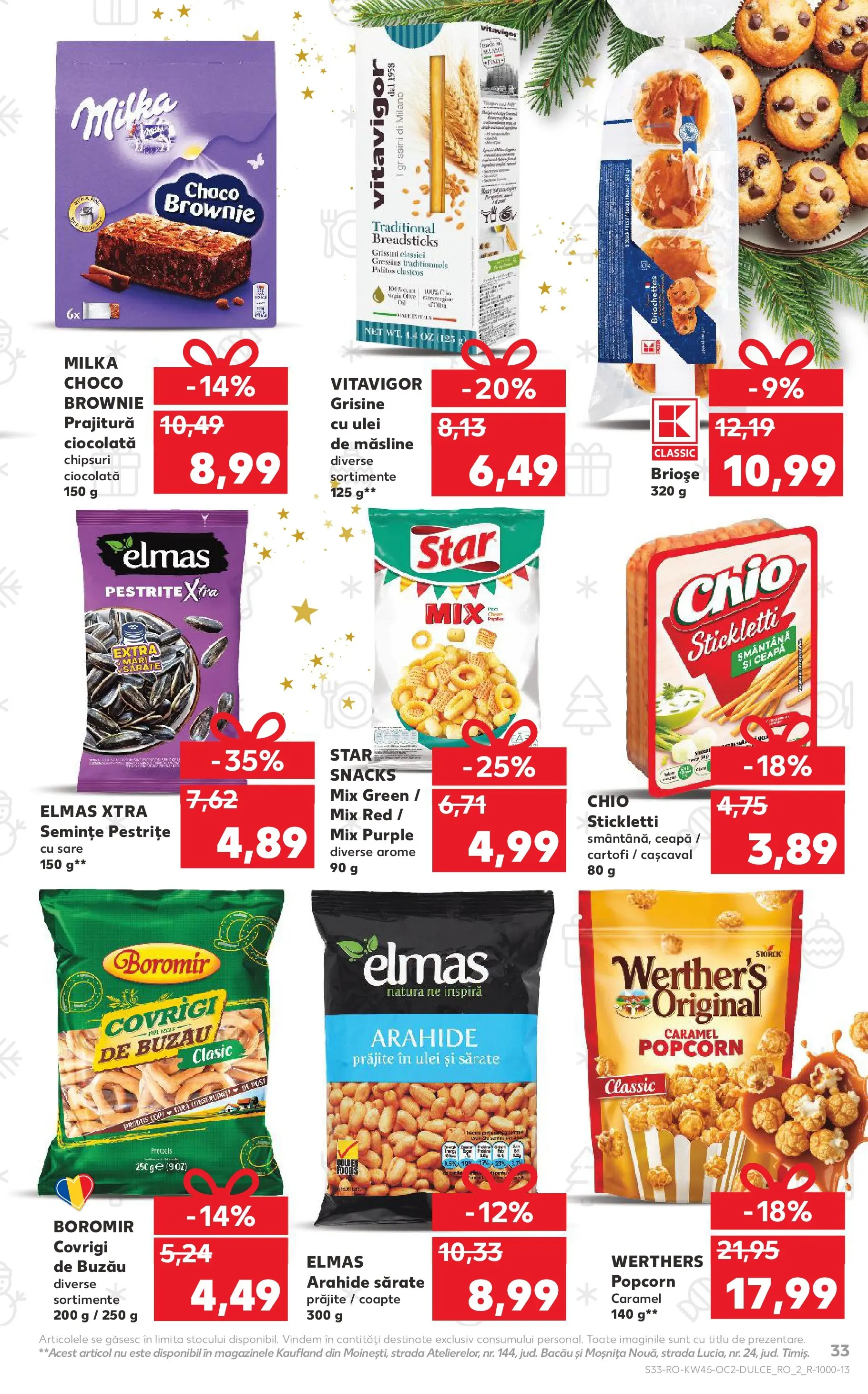Catalog Kaufland - Bucureşti 05.11.2025 - Revista si Oferta | Pagină: 33 | Produse: Măsline, Prăjitură, Chipsuri, Sare