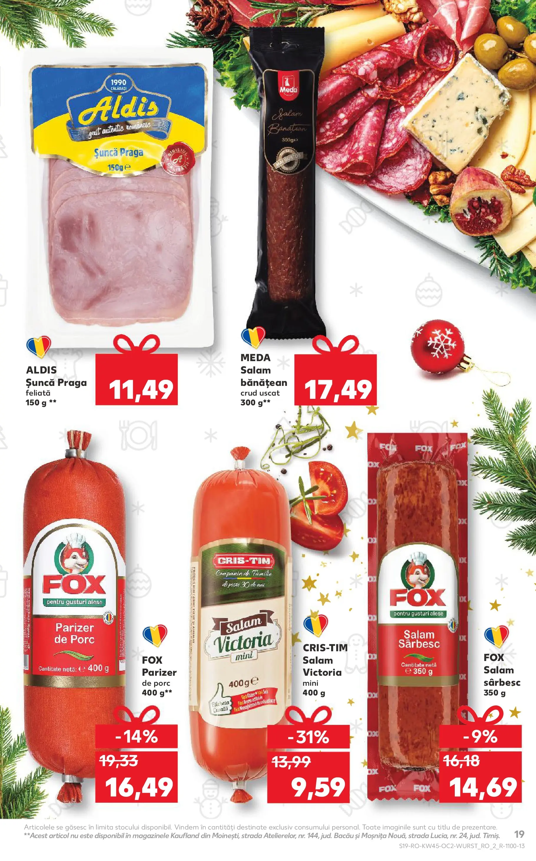 Catalog Kaufland - Ploiești 05.11.2025 - Revista si Oferta | Pagină: 19 | Produse: Salam, Șuncă, Parizer, Paste