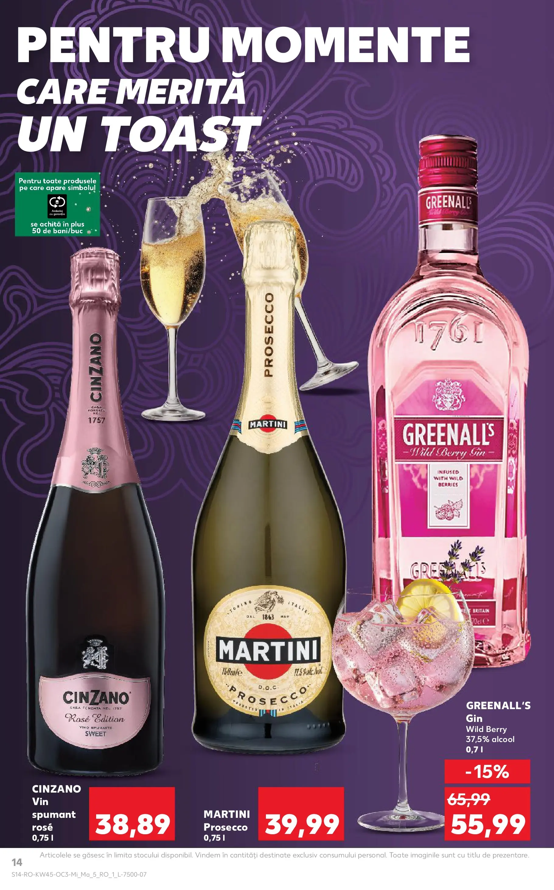 Catalog Kaufland - Viseu de Sus 05.11.2025 - Revista si Oferta | Pagină: 14 | Produse: Ekmek tahtası, Yulaf, Prosecco, Gin