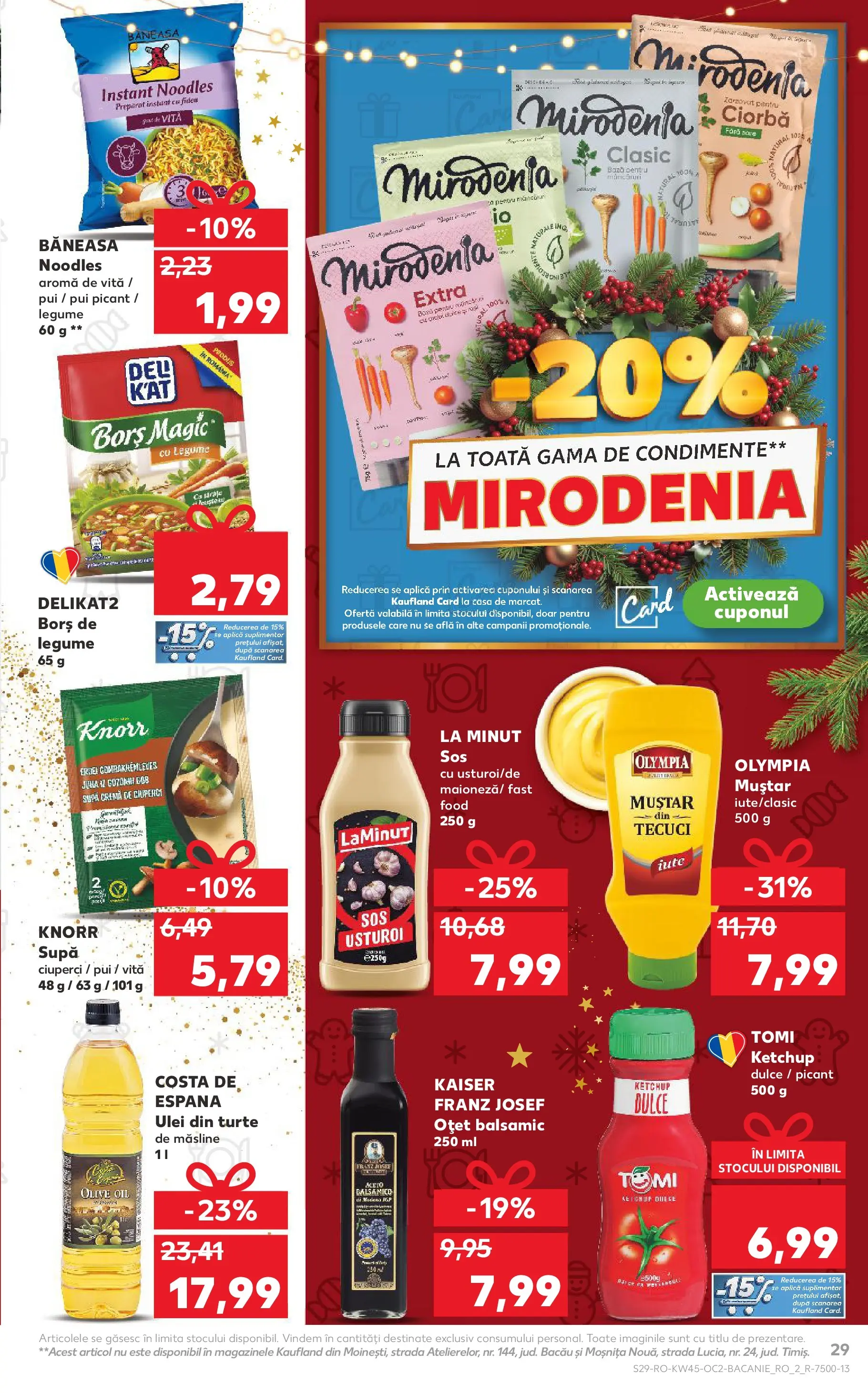 Catalog Kaufland - Viseu de Sus 05.11.2025 - Revista si Oferta | Pagină: 29 | Produse: Măsline, Oțet, Muștar, Ketchup