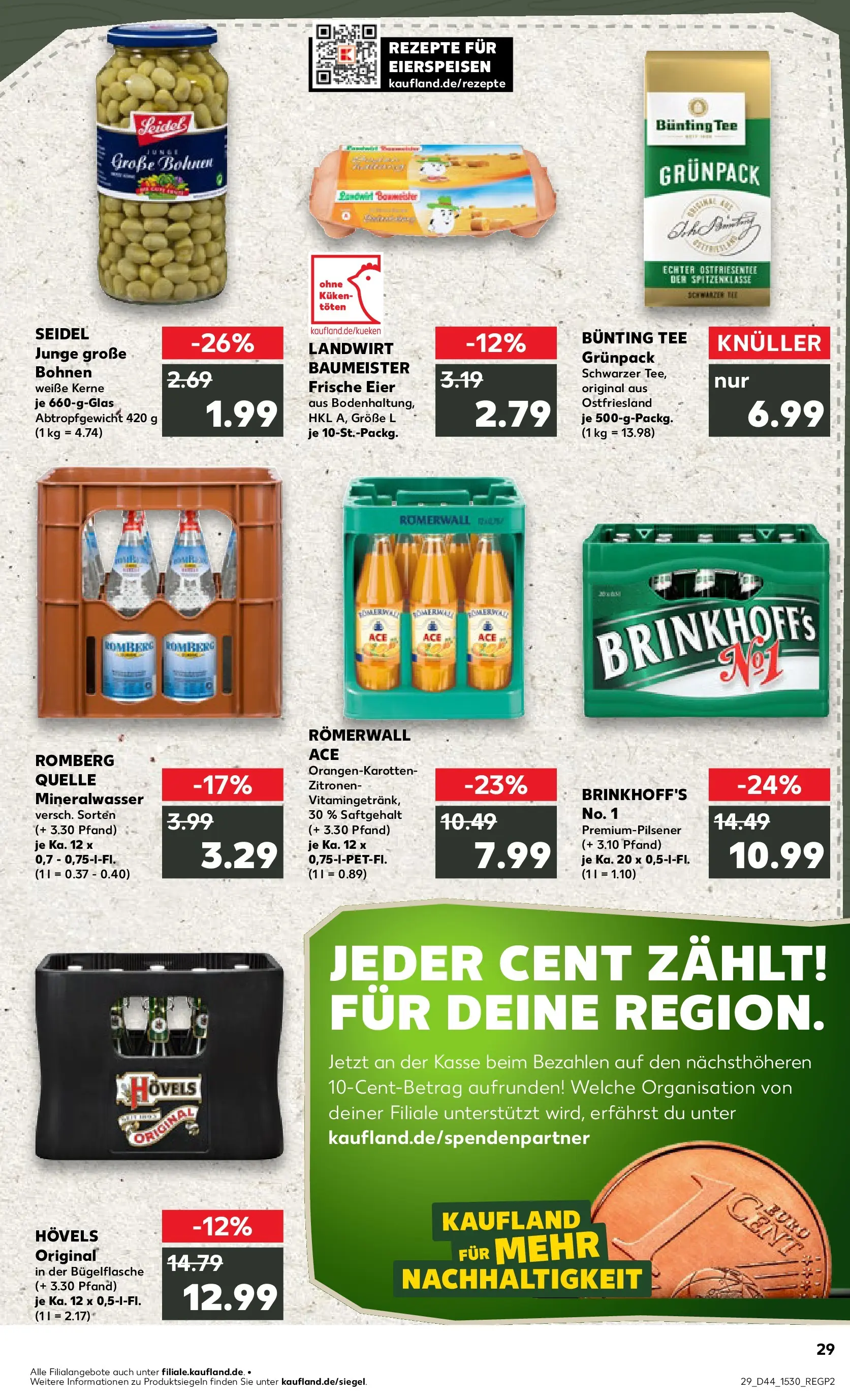 Prospekt Kaufland ab 03.11.2025 » Angebote Online zum Blättern | Seite: 29 | Produkte: Eier, Mineralwasser, Tee, Zitronen