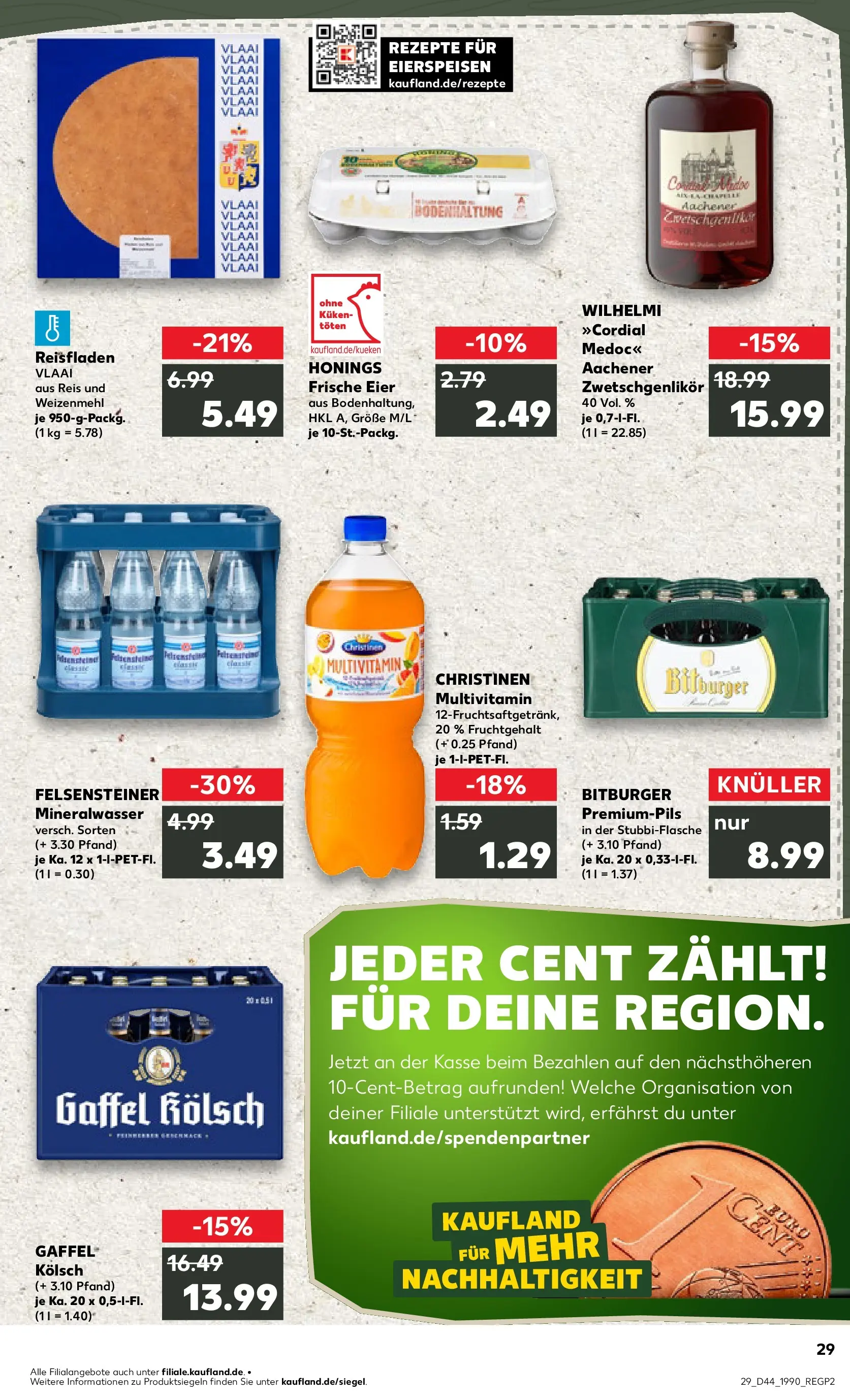 Prospekt Kaufland ab 03.11.2025 » Angebote und Werbung Online | Seite: 29 | Produkte: Bitburger, Eier, Mineralwasser, Reis Prospekt Kaufland ab 03.11.2025 » Angebote Online zum Blättern | Seite: 29 | Produkte: Bitburger, Eier, Mineralwasser, Reis