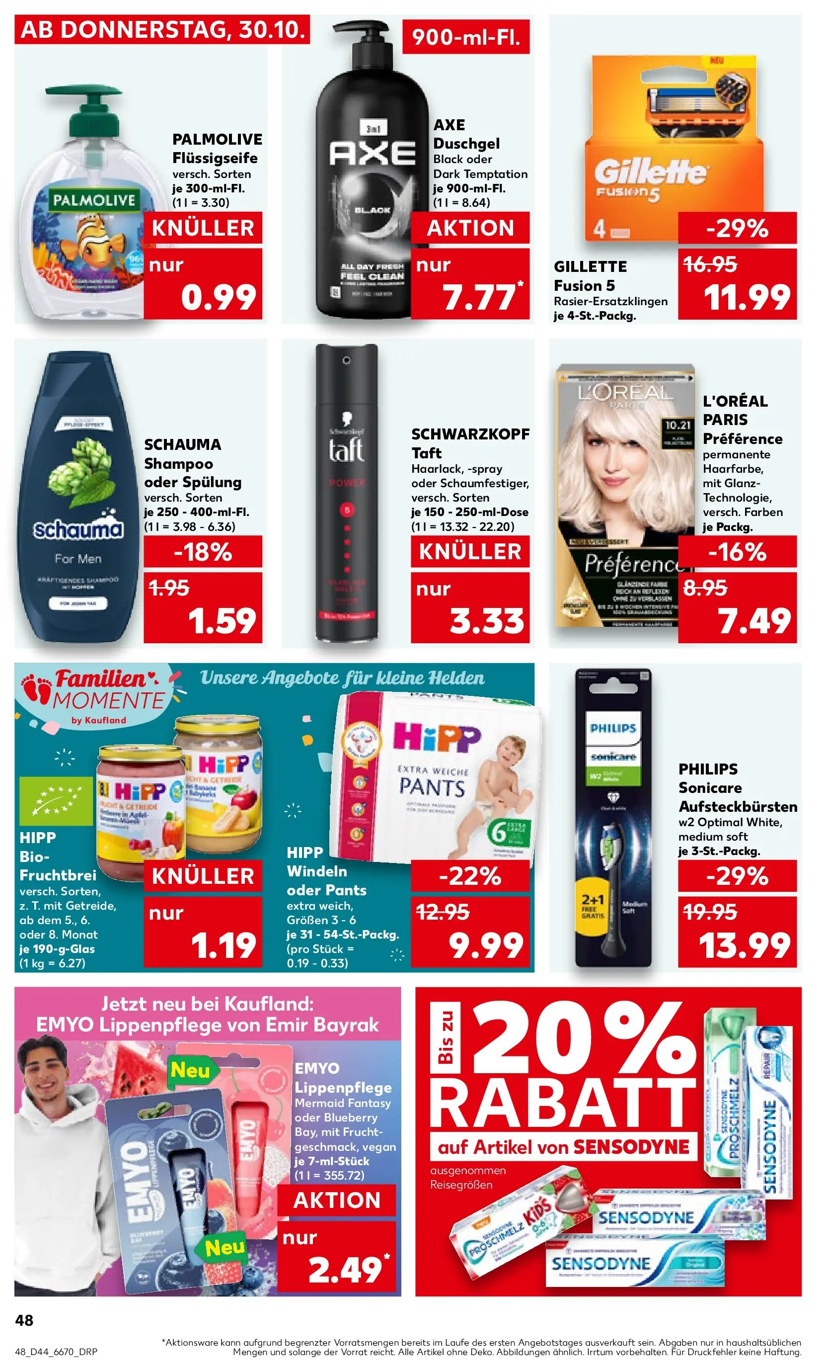 Prospekt Kaufland ab 02.11.2025 » Angebote Online zum Blättern | Seite: 48 | Produkte: Shampoo, Spülung, Duschgel, Axe