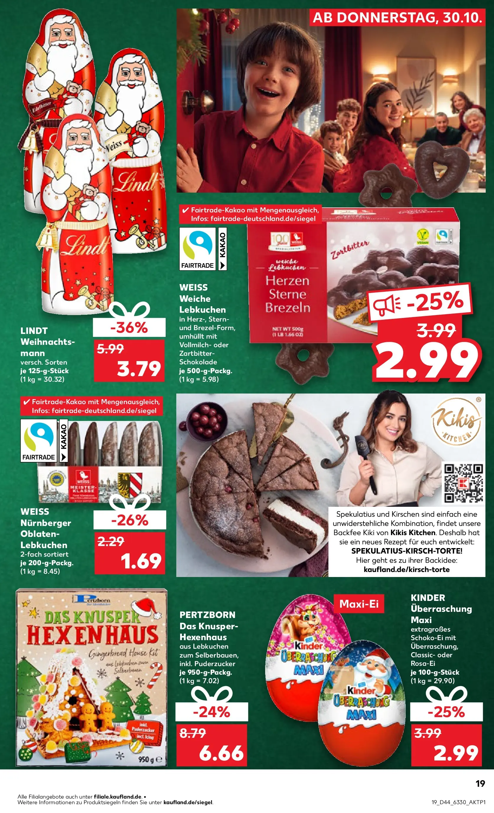 Prospekt Kaufland ab 02.11.2025 » Angebote Online zum Blättern | Seite: 19 | Produkte: Schokolade, Kirschen, Lindt