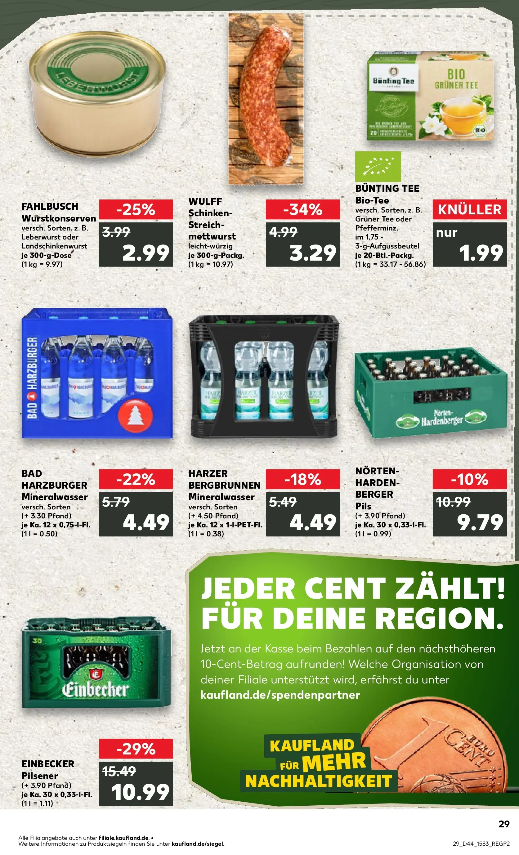 Prospekt Kaufland ab 03.11.2025 » Angebote Online zum Blättern | Seite: 29 | Produkte: Bad, Pils, Schinken, Tee