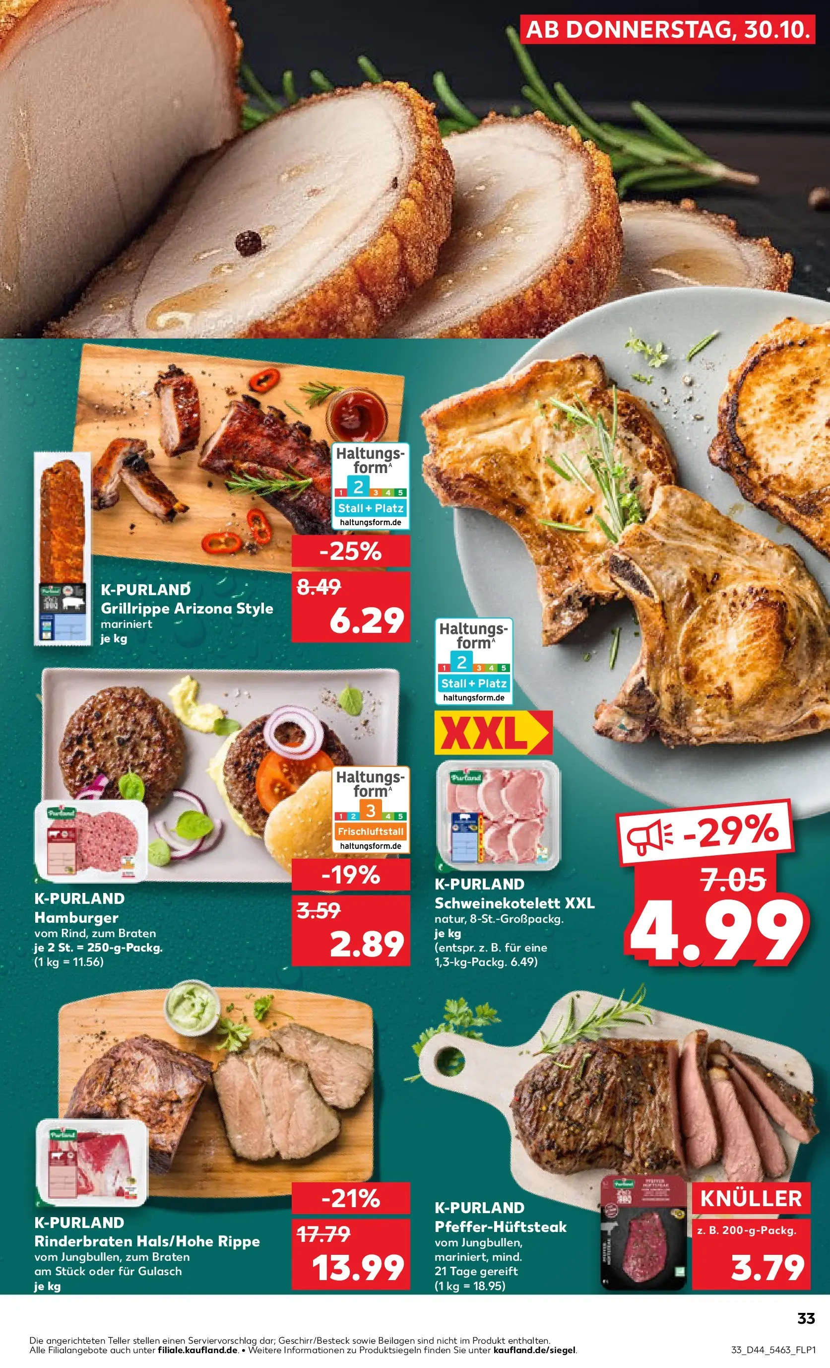 Prospekt Kaufland ab 02.11.2025 » Angebote Online zum Blättern | Seite: 33 | Produkte: Rinderbraten, Gulasch