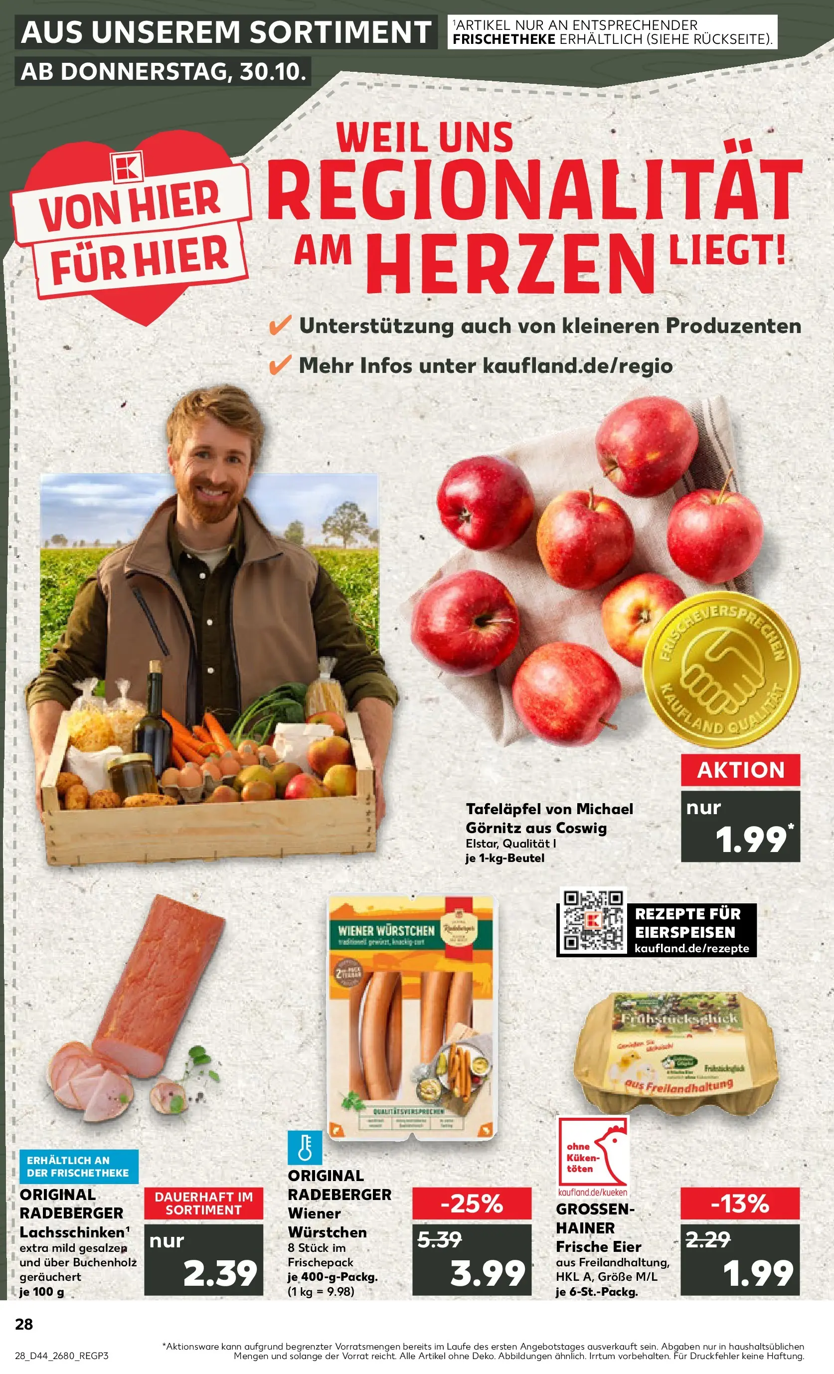 Prospekt Kaufland ab 03.11.2025 » Angebote Online zum Blättern | Seite: 28 | Produkte: Wiener wurstchen, Eier
