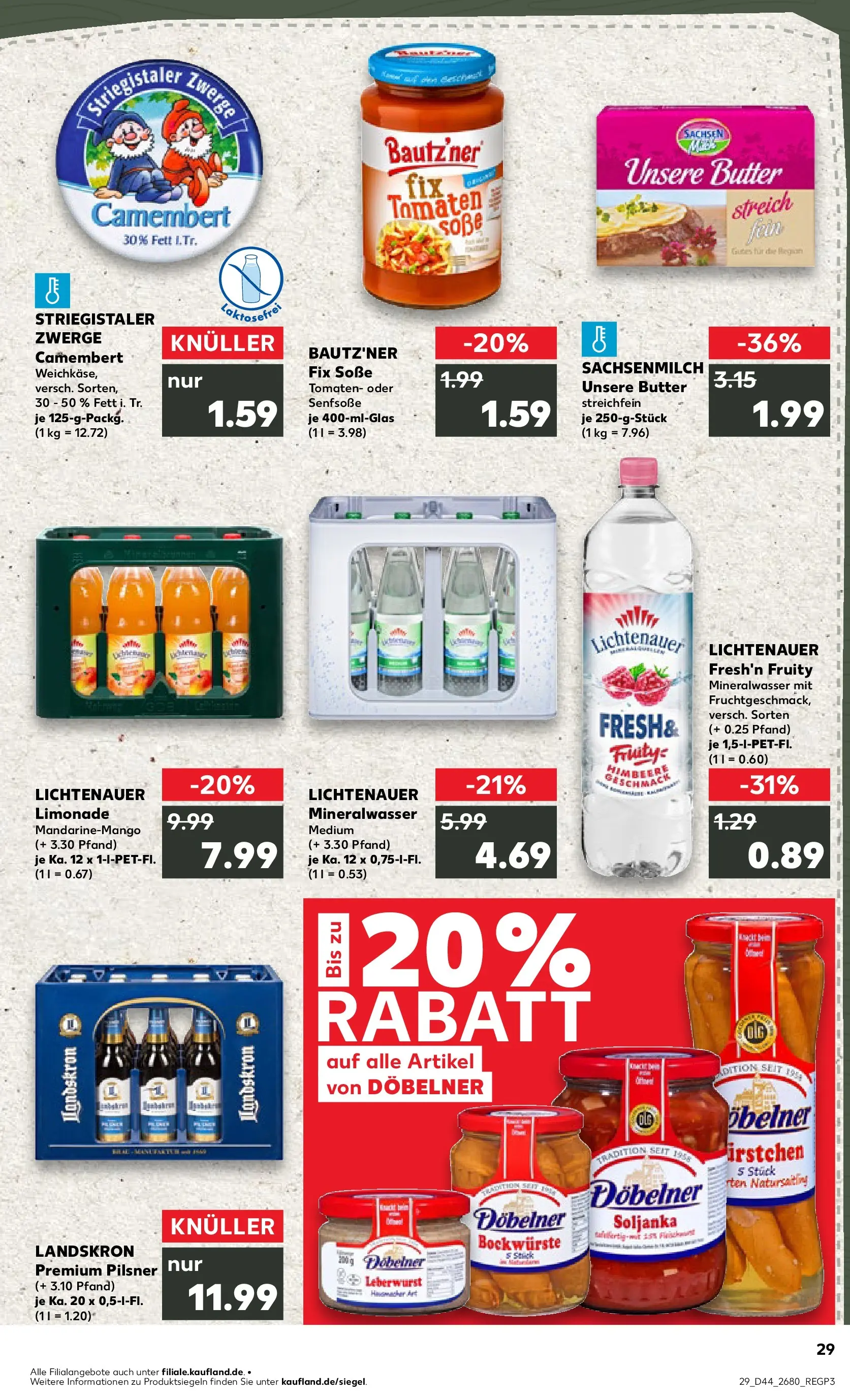Prospekt Kaufland ab 03.11.2025 » Angebote Online zum Blättern | Seite: 29 | Produkte: Limonade, Mineralwasser, Soße, Himbeere